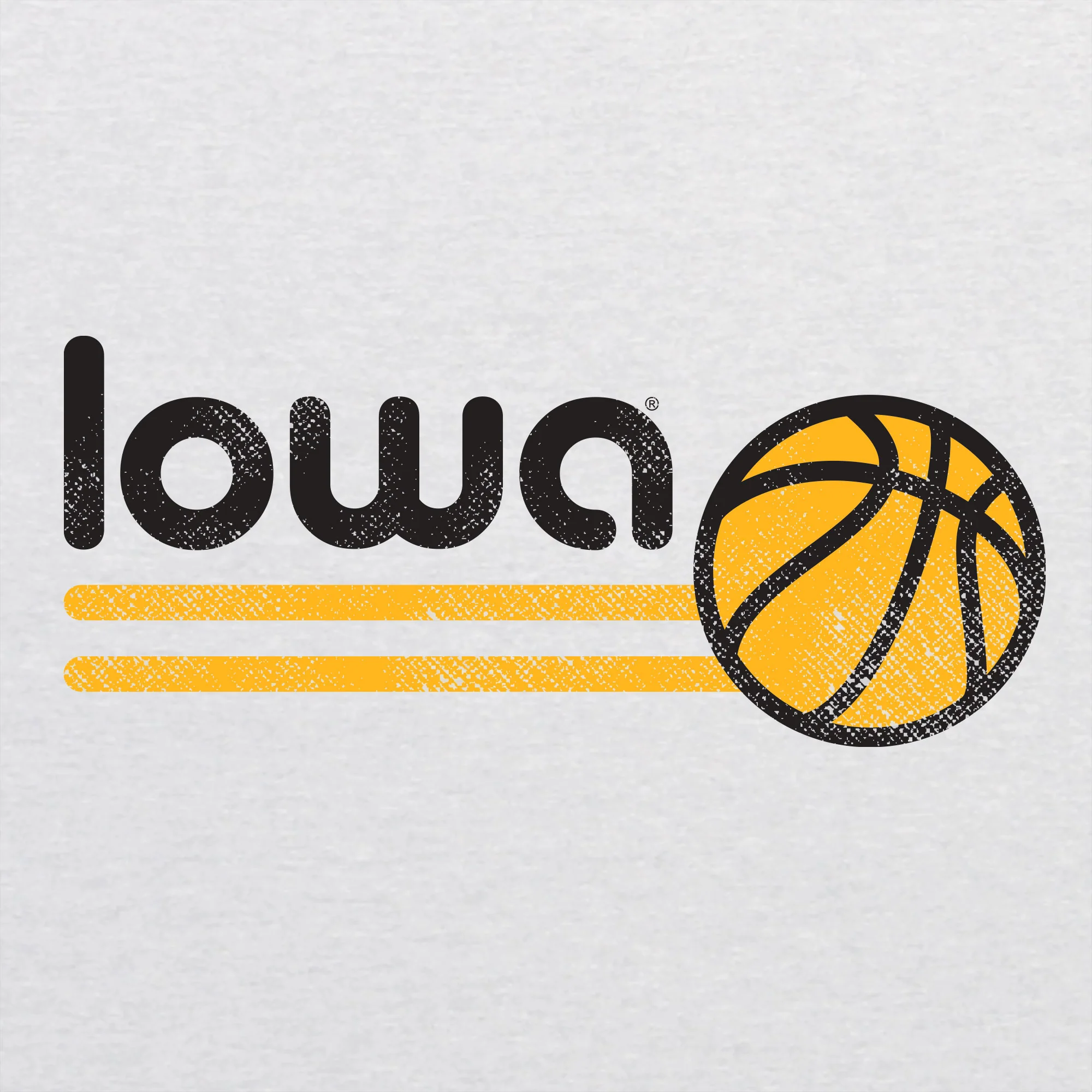 University of Iowa Hawkeyes Basketball Bubble Raglan T Shirt - Heather White/Black - Image 2