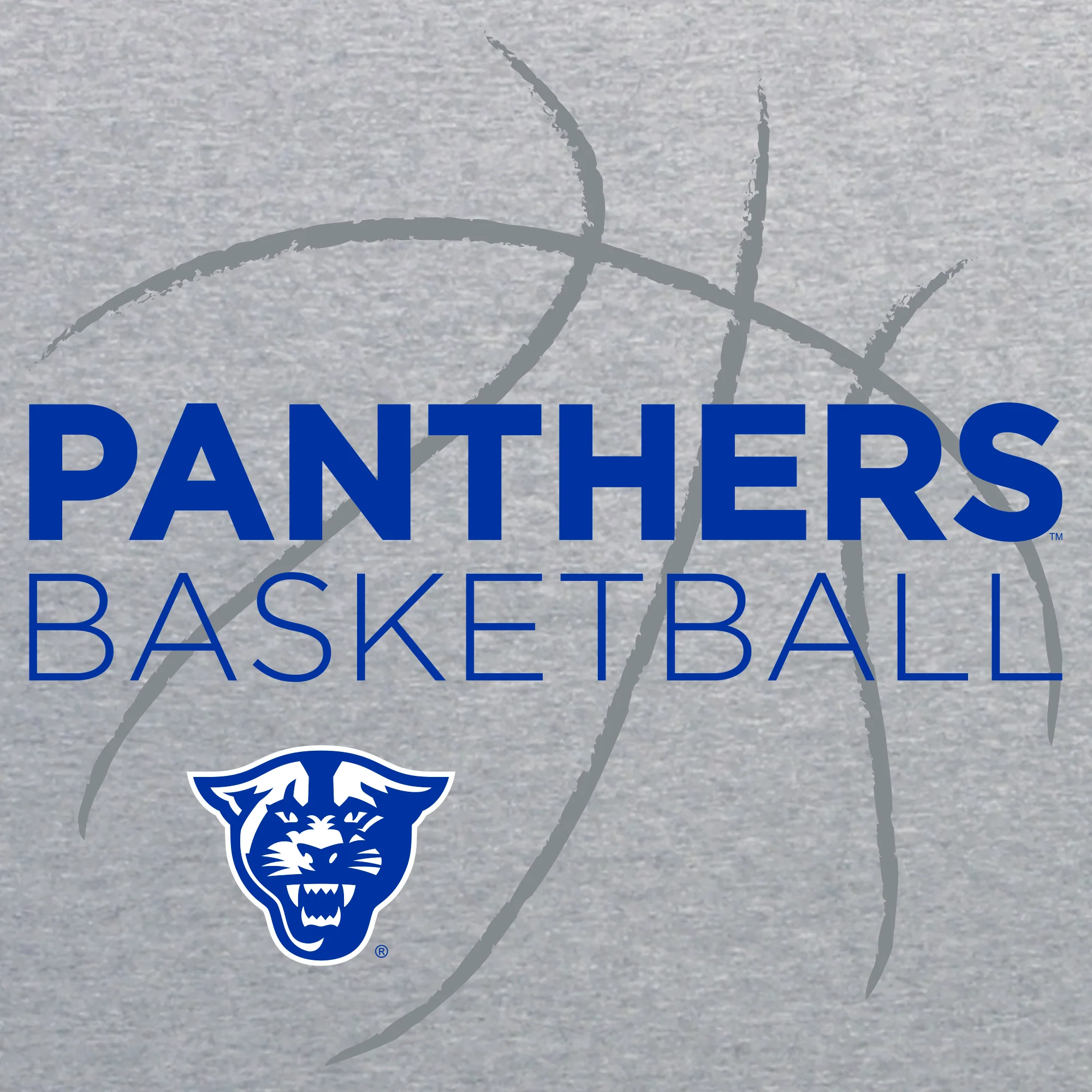 Georgia State University Panthers Basketball Sketch Basic Cotton Short Sleeve T Shirt - Sport Grey - Image 2