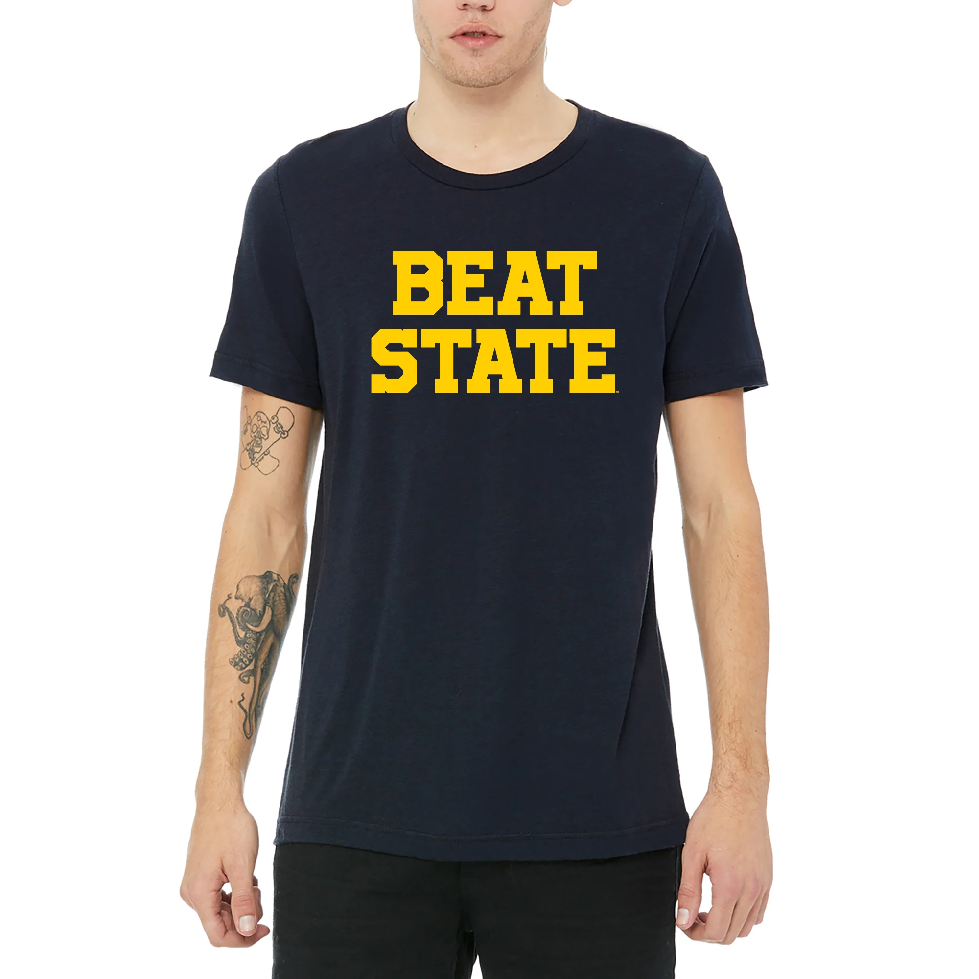 Beat State Triblend T-Shirt - Solid Navy - Image 4
