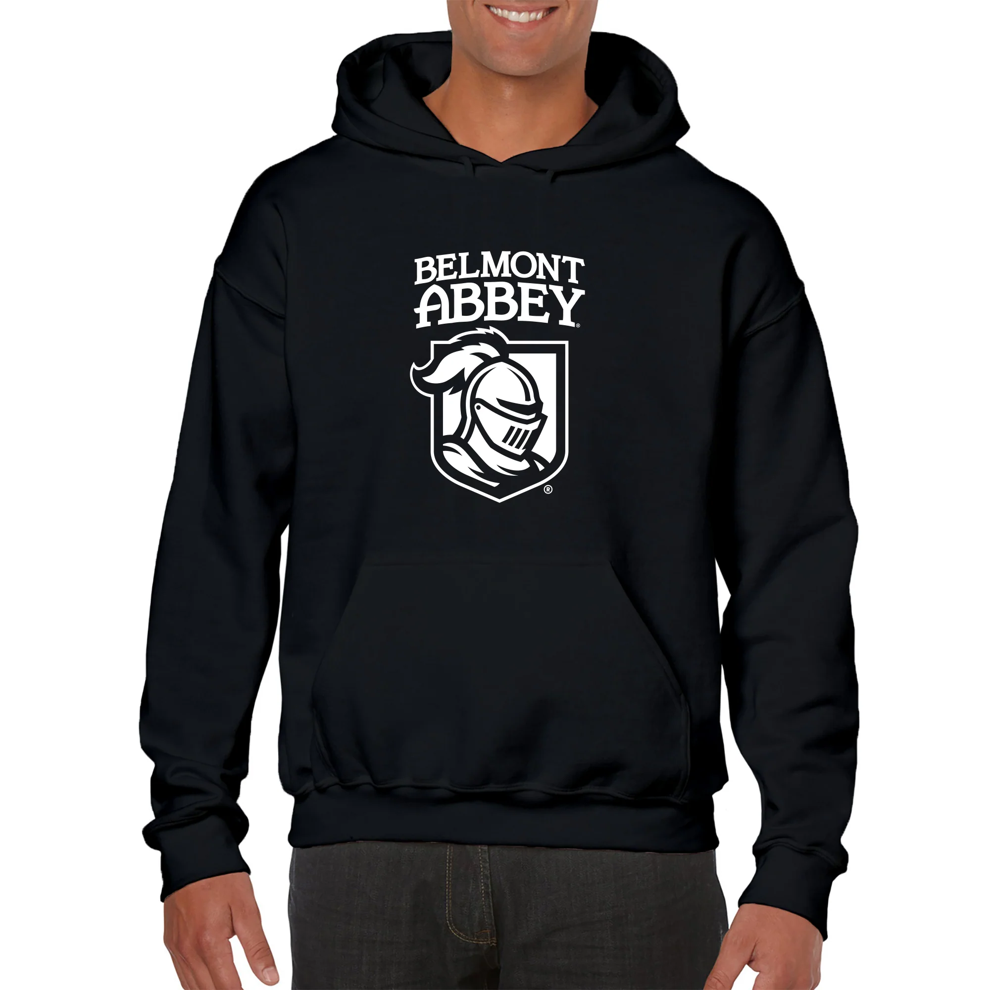 Belmont Abbey College Crusaders Arch Logo Hoodie - Black - Image 3
