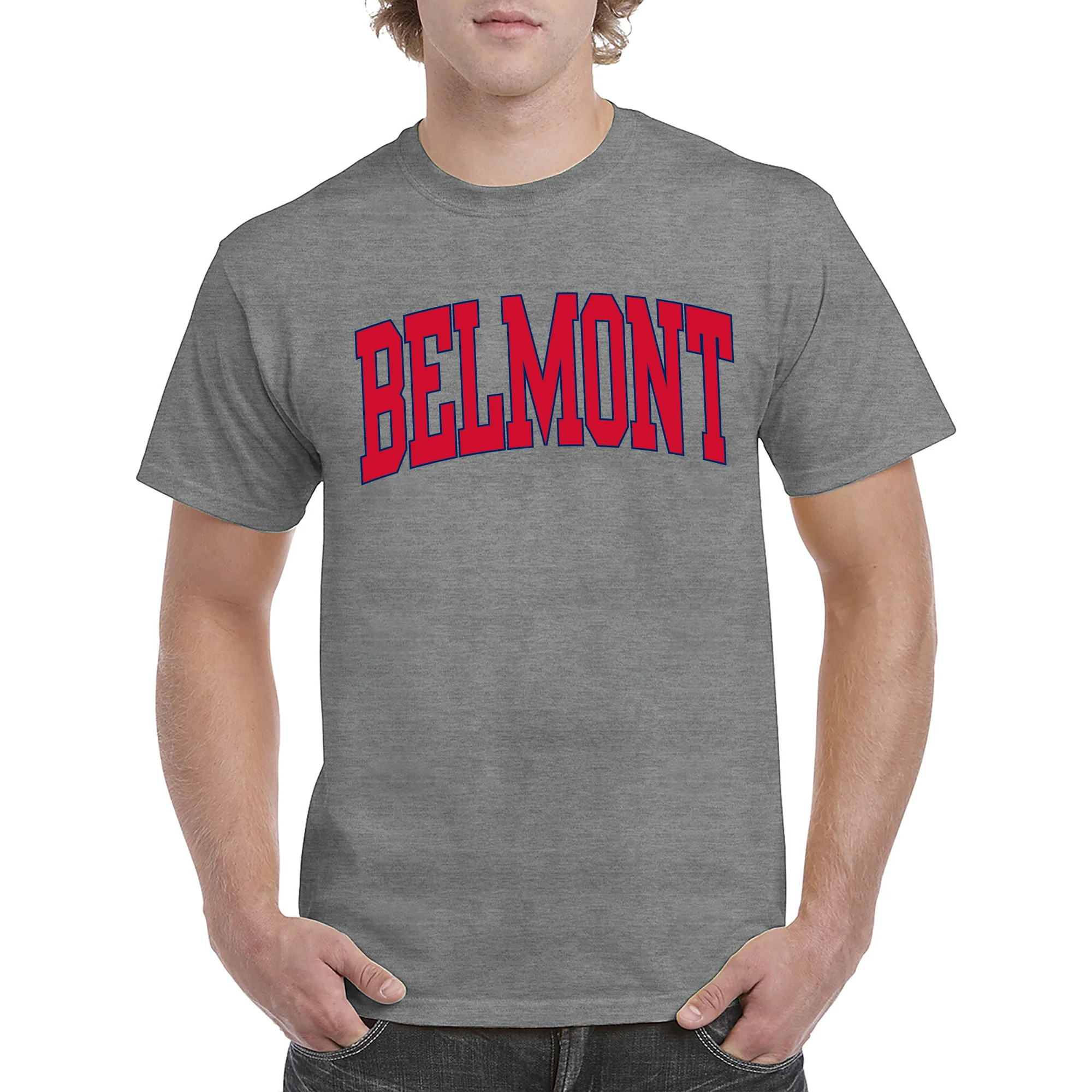 Belmont Bruins Mega Arch T-Shirt - Graphite Heather - Image 3