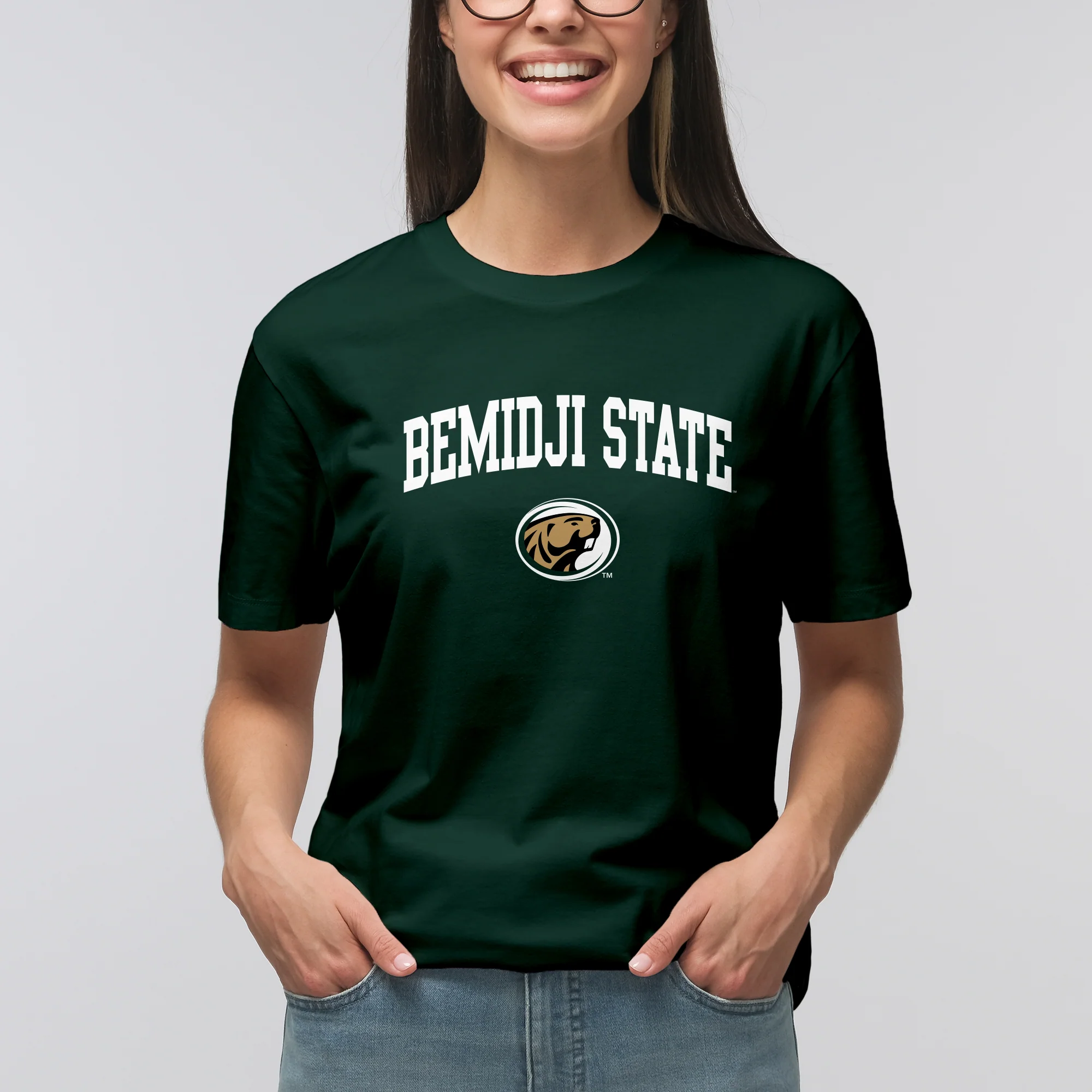 Bemidji State Beavers Arch Logo T Shirt - Forest - Image 5