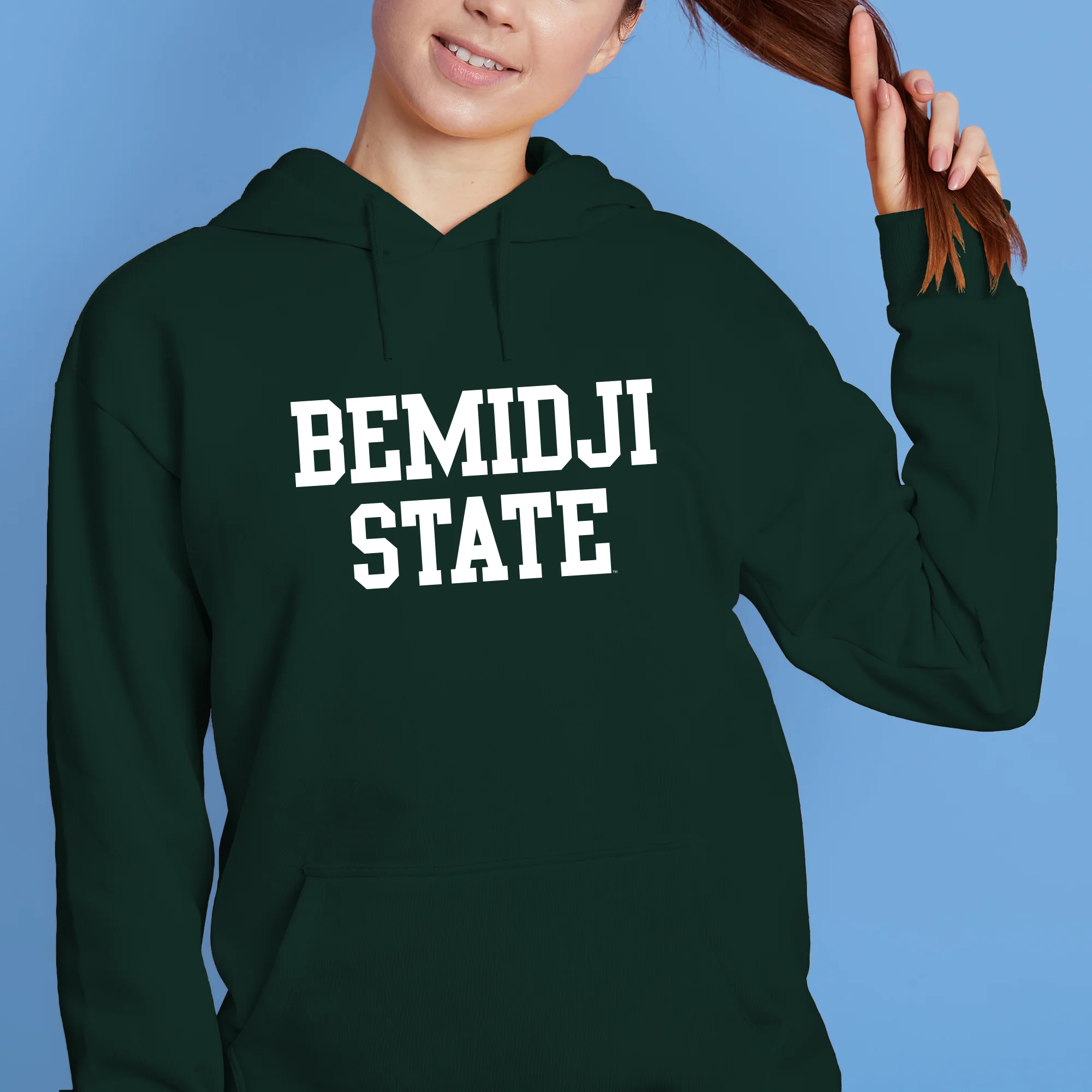 Bemidji State Beavers Basic Block Hoodie - Forest - Image 4