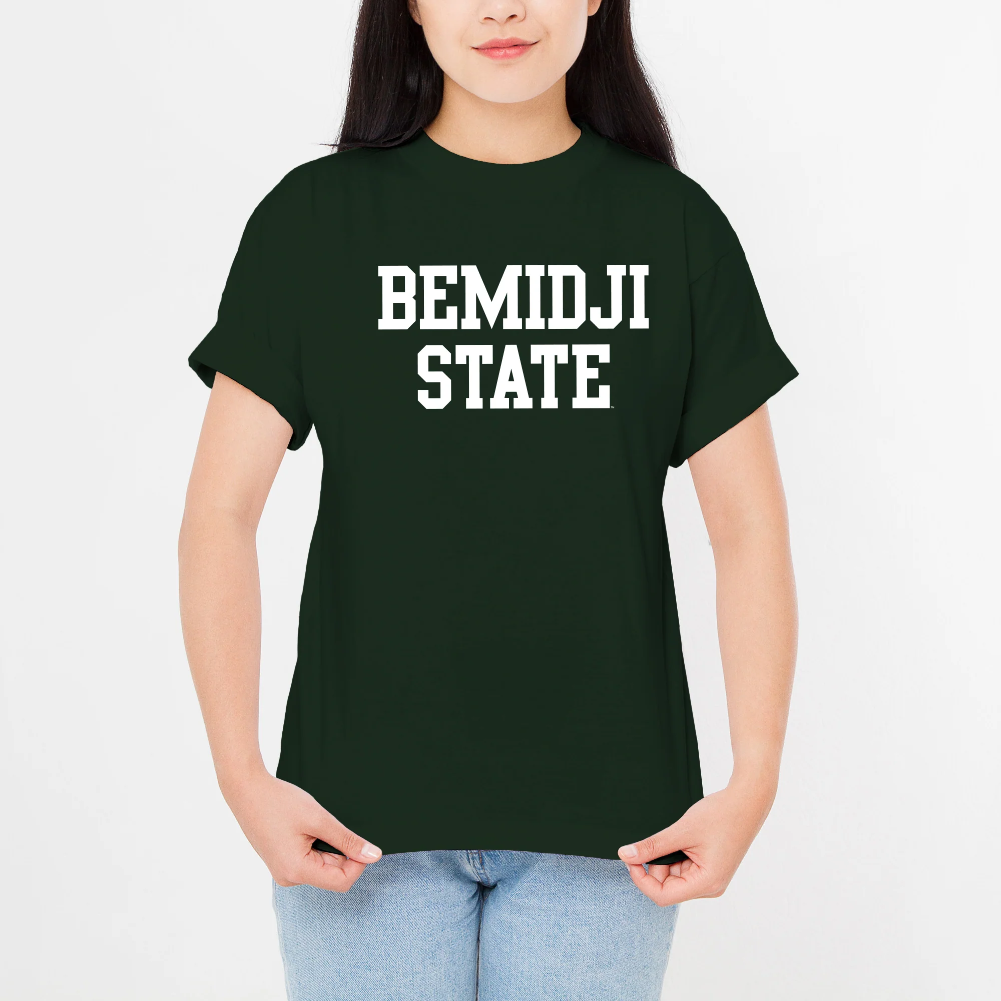 Bemidji State Beavers Basic Block T Shirt - Forest - Image 4