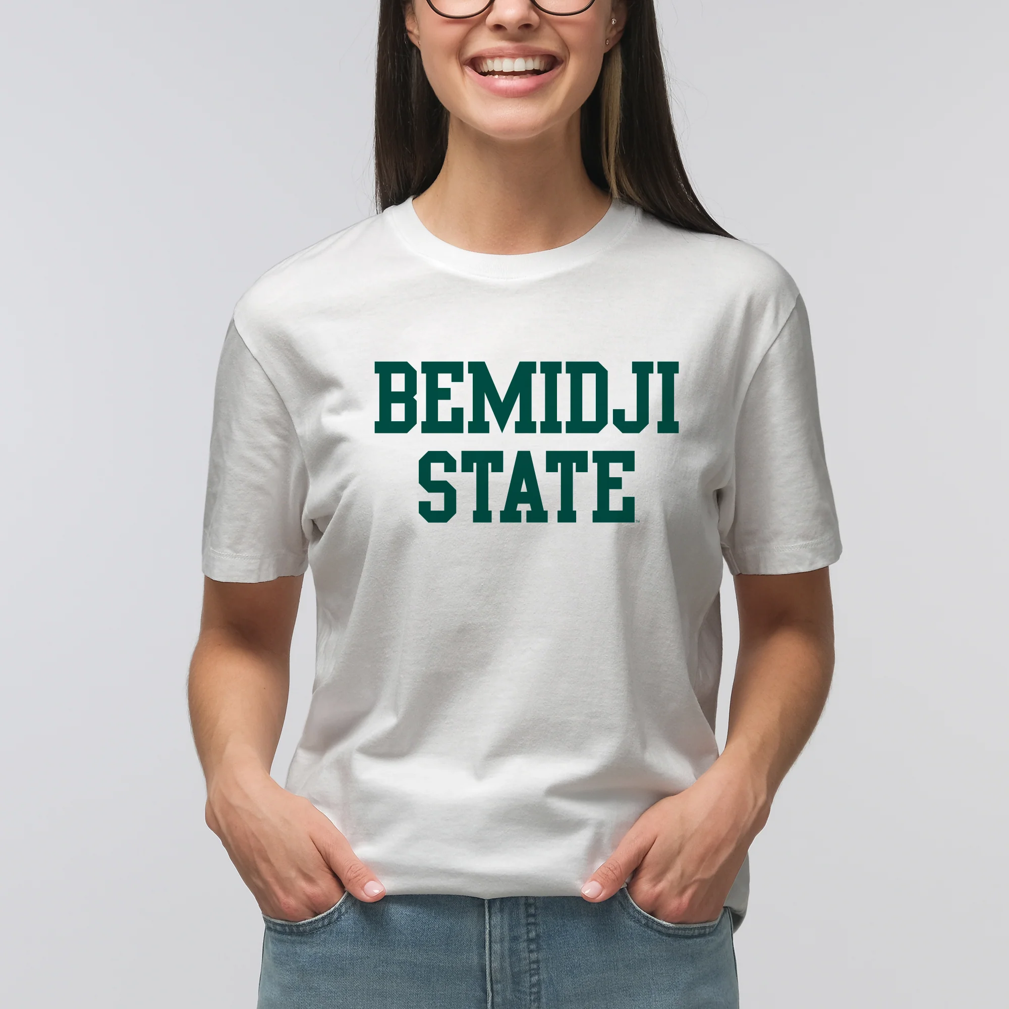 Bemidji State Beavers Basic Block T Shirt - White - Image 5