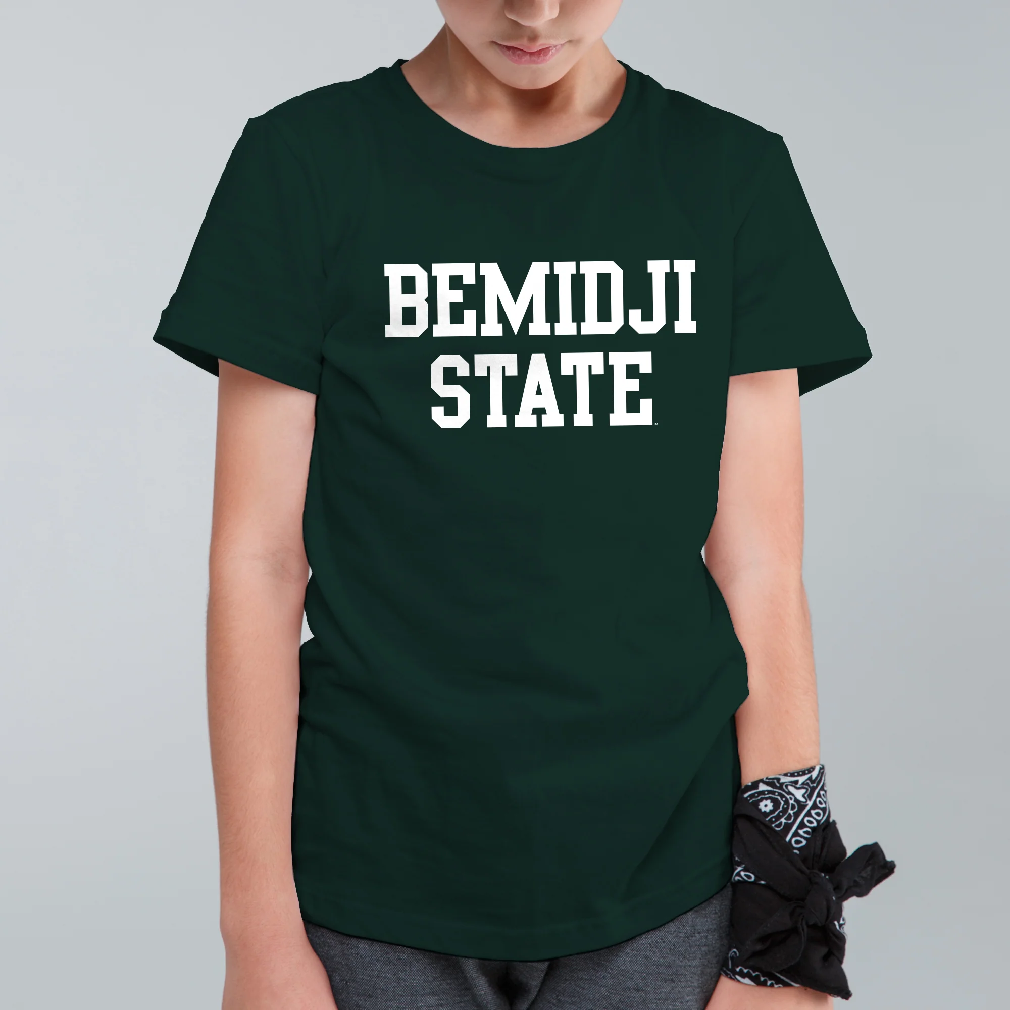 Bemidji State Beavers Basic Block Youth T Shirt - Forest - Image 3