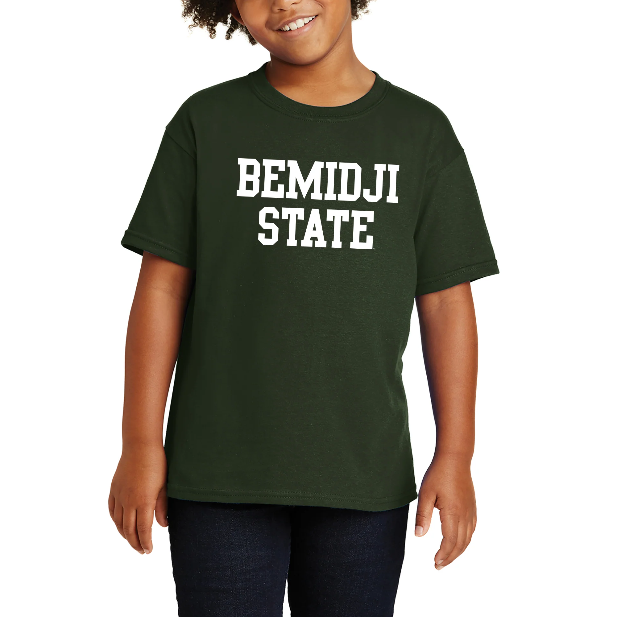 Bemidji State Beavers Basic Block Youth T Shirt - Forest - Image 4