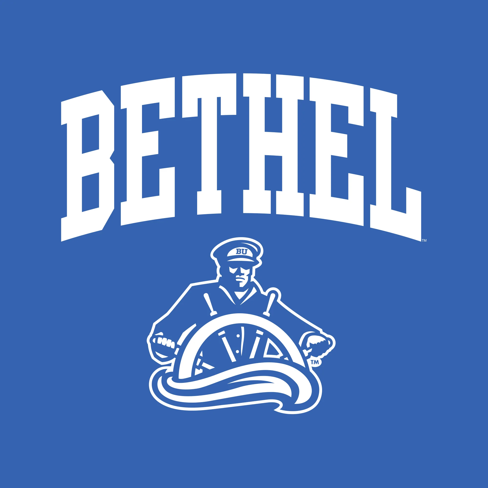 Bethel University Pilots Arch Logo Women's Short Sleeve T Shirt - Royal - Image 2