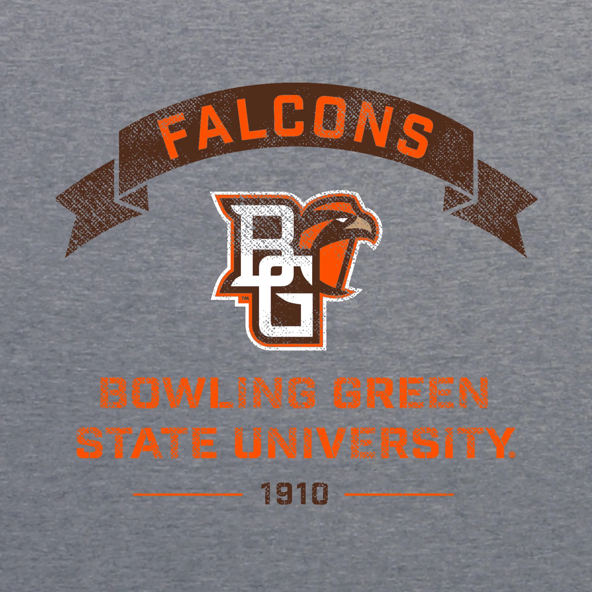 BGSU Ribbon Arc NLA Triblend T-Shirt - Premium Heather - Image 2