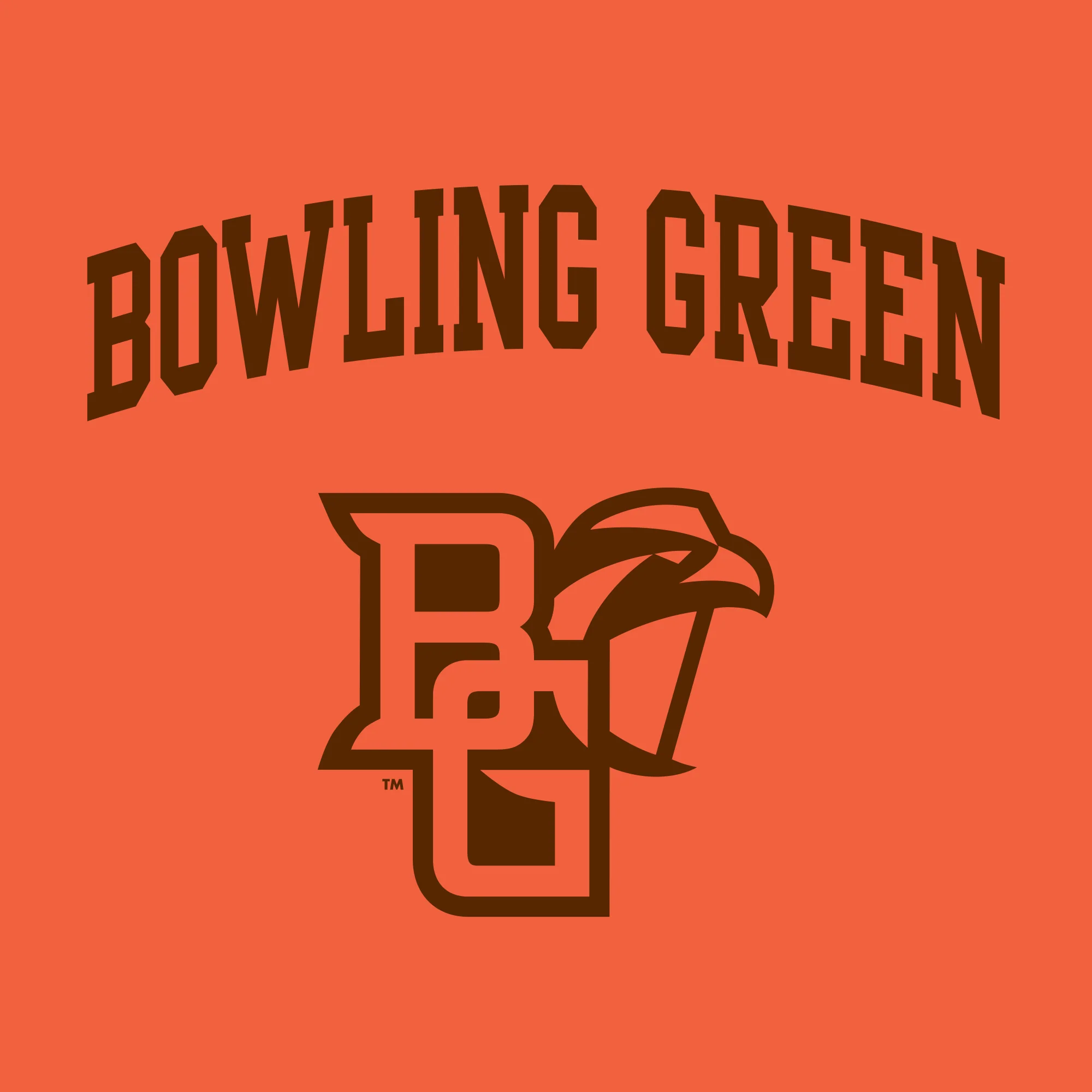 Bowling Green State University Falcons Arch Logo Youth Cotton Short Sleeve T Shirt - Orange - Image 2
