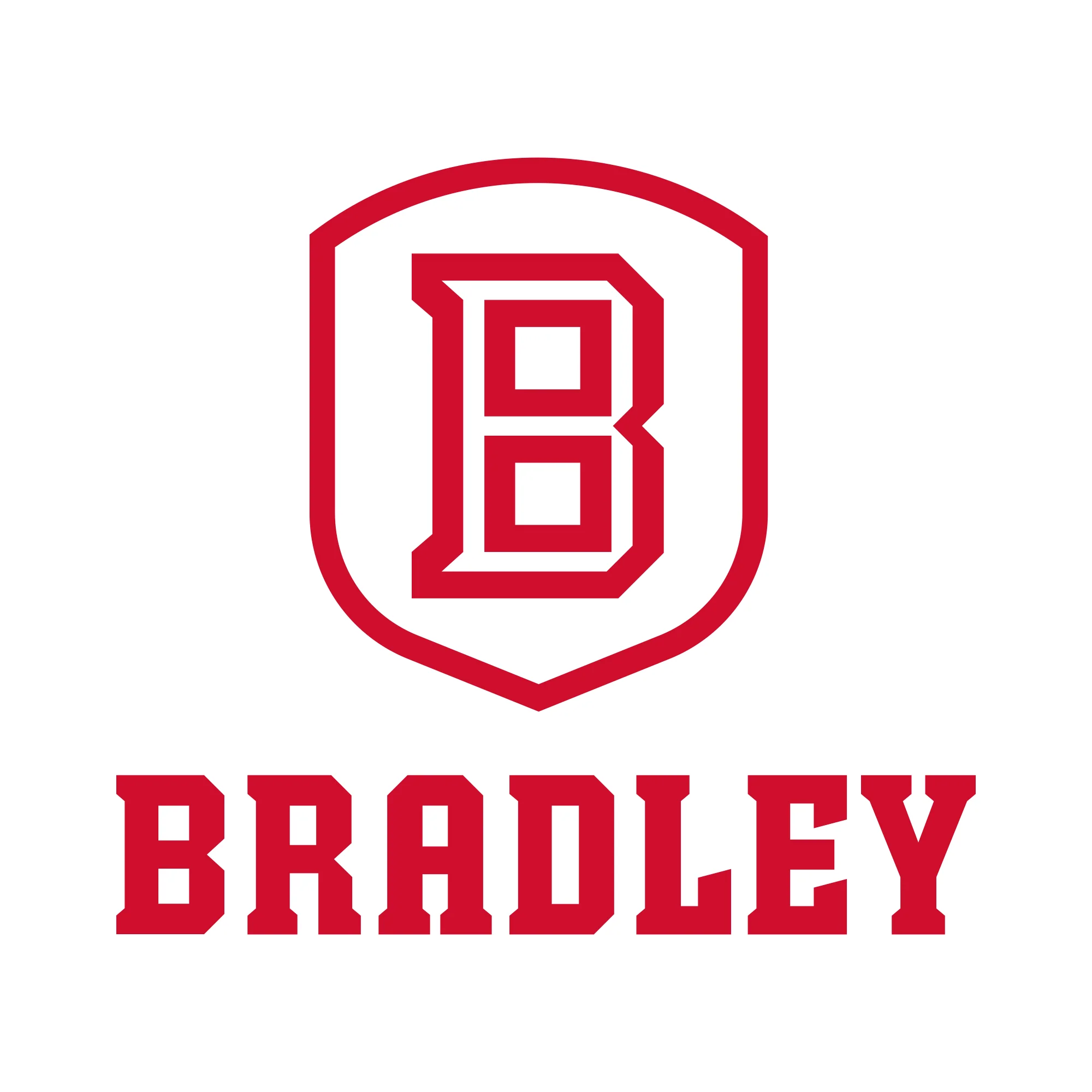 Bradley University Braves Primary Logo Basic Cotton Short Sleeve T Shirt - White - Image 2