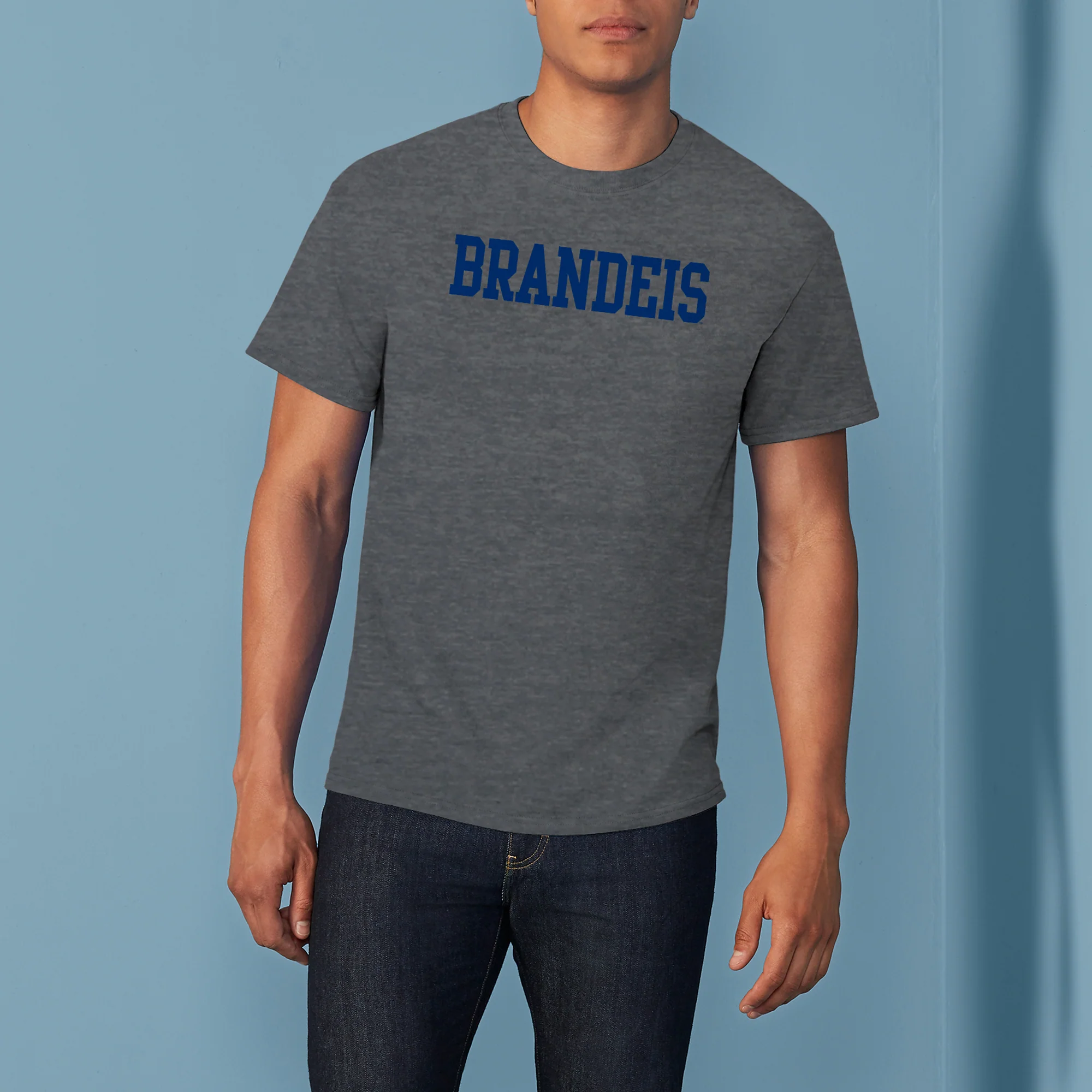 Brandeis Judges Basic Block T Shirt - Graphite Heather - Image 3