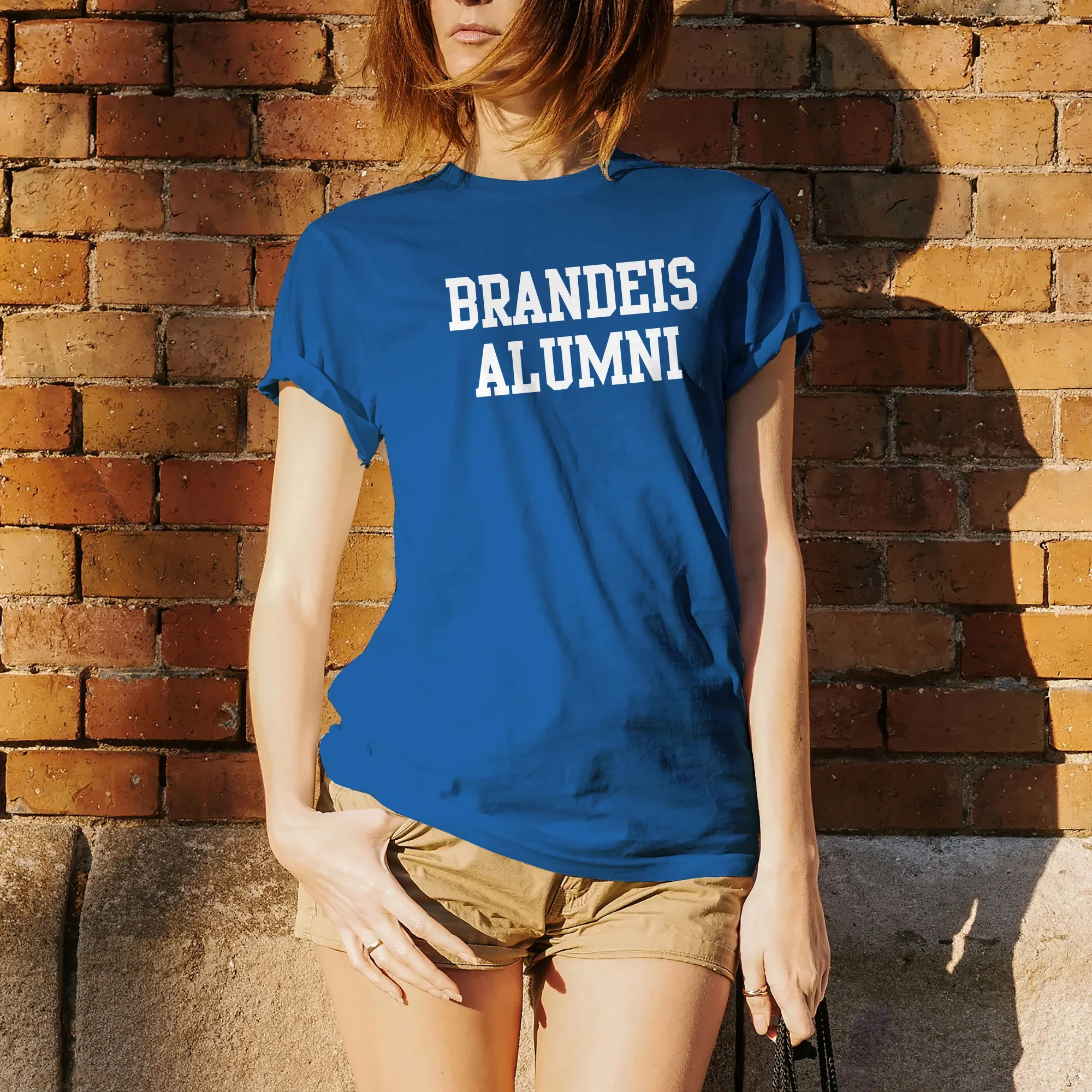 Brandeis University Judges Basic Block Alumni Short Sleeve T Shirt - Royal - Image 4