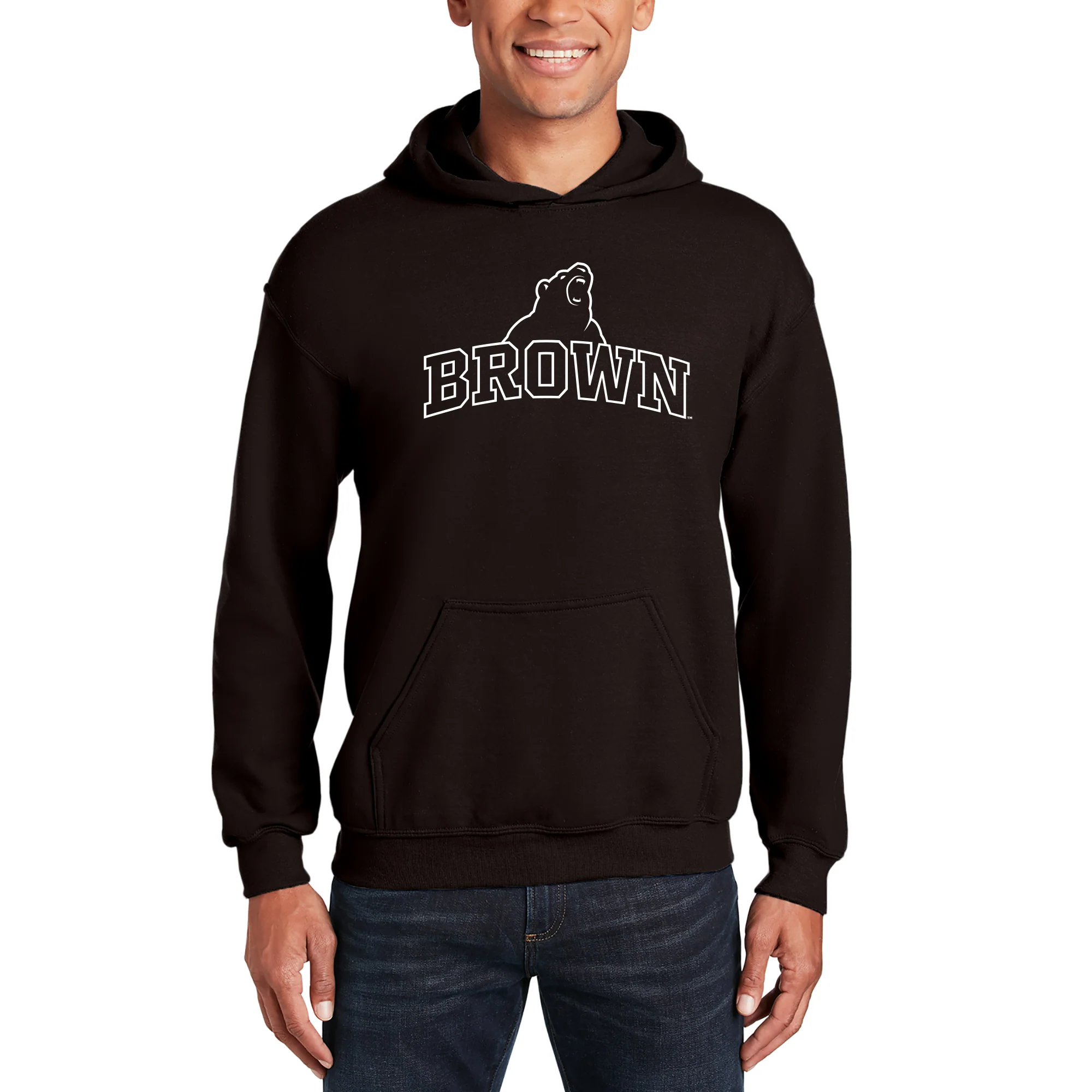 Brown University Bears Arch Logo Hoodie - Dark Chocolate - Image 3