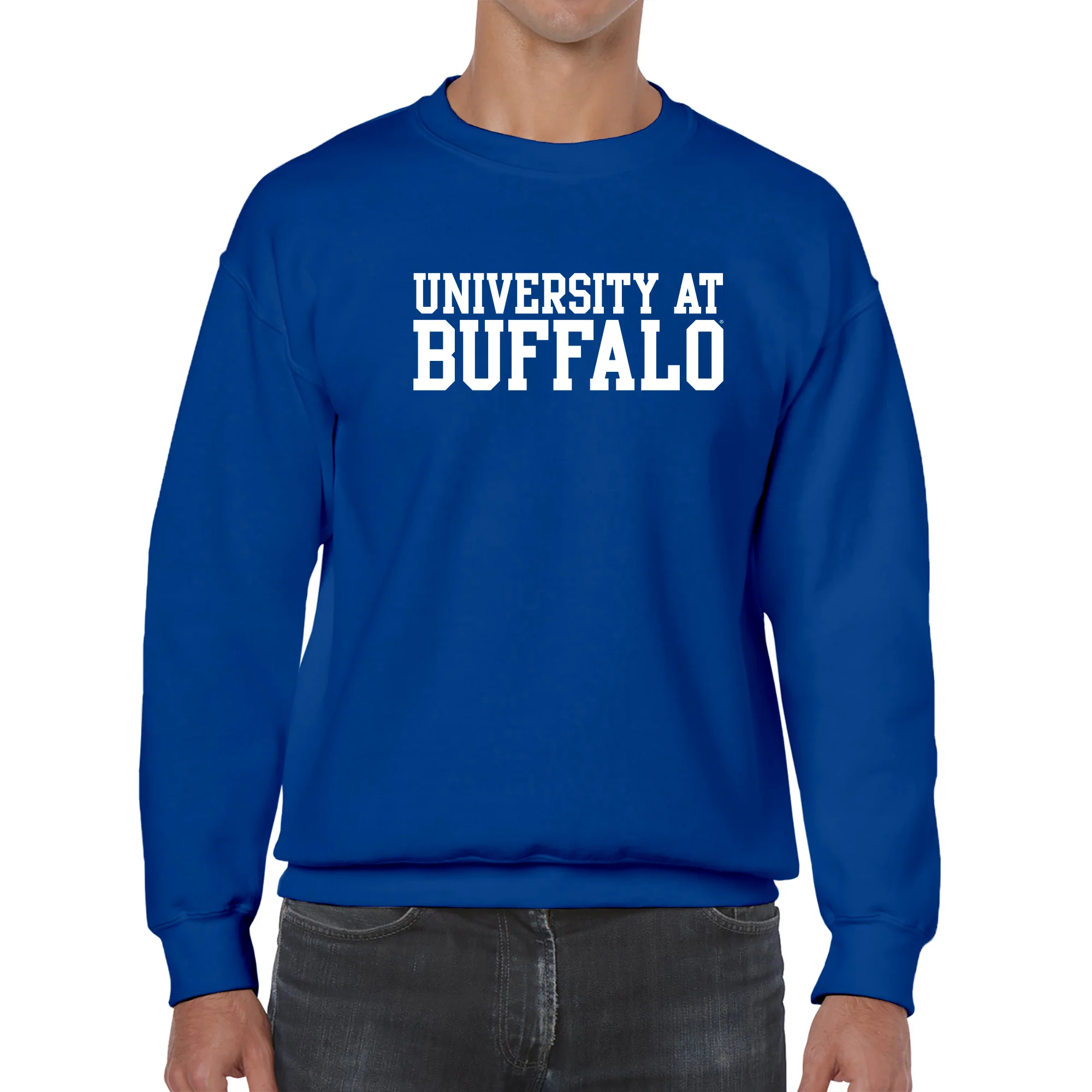 University at Buffalo Bulls Basic Block Crewneck Sweatshirt - Royal - Image 3