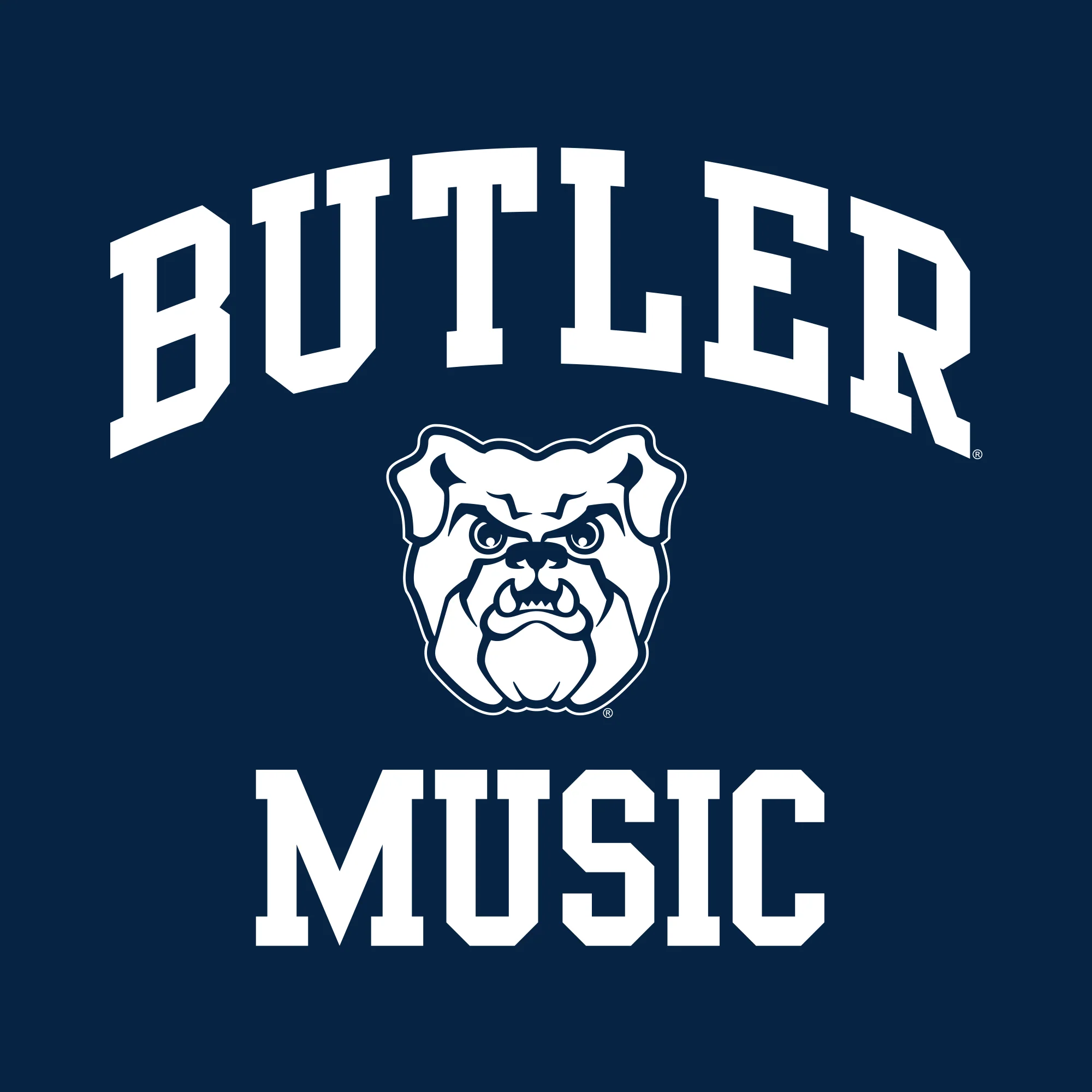 Butler University Bulldogs Arch Logo Music Short Sleeve T Shirt - Navy - Image 2
