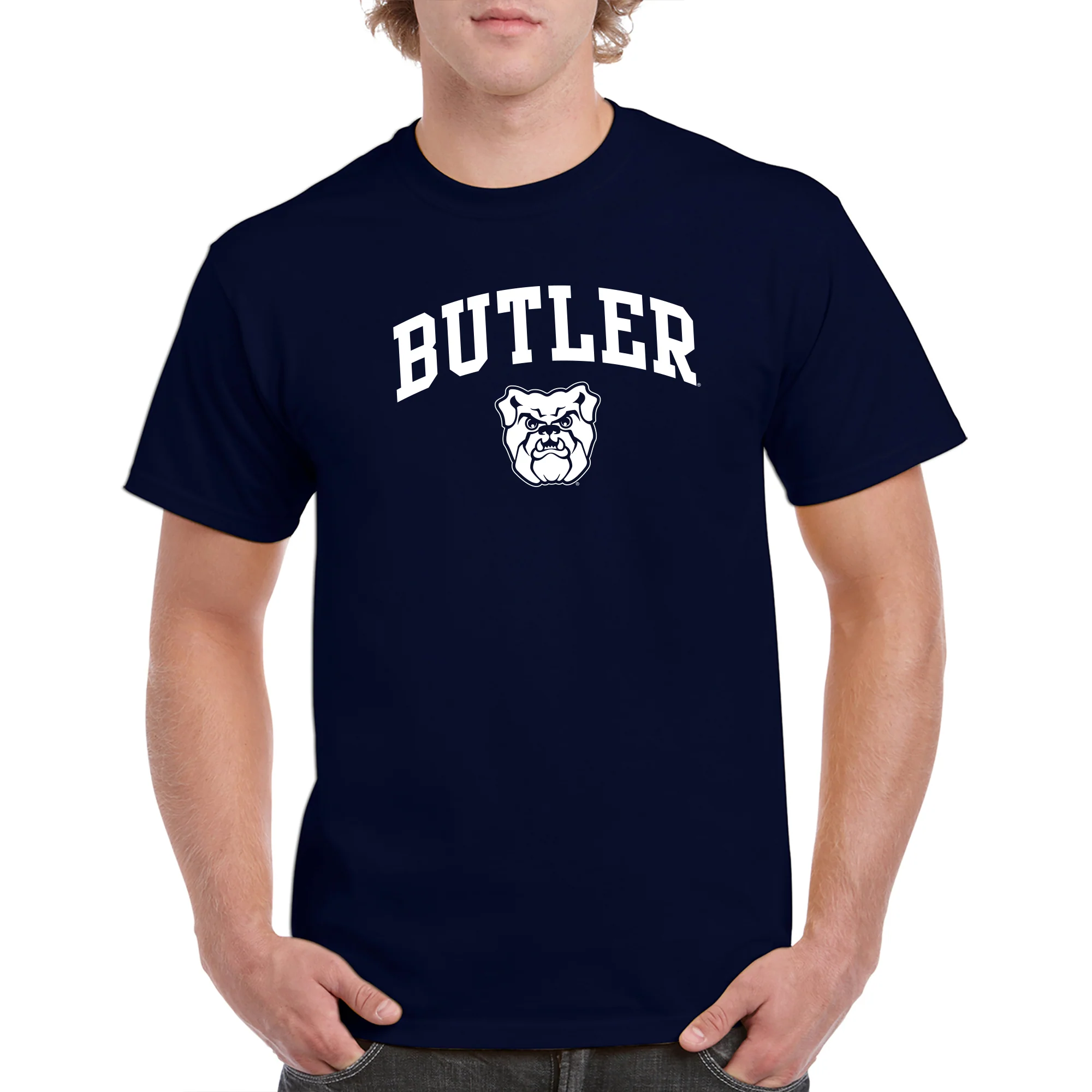 Butler University Bulldogs Arch Logo Short Sleeve T Shirt - Navy - Image 4