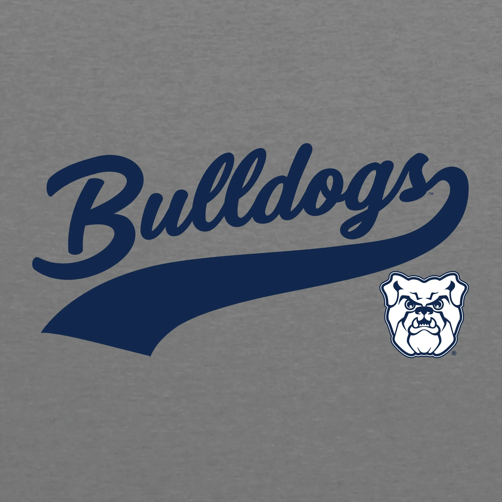 Butler University Bulldogs Baseball Jersey Script Raglan - Premium Heather/Vintage Navy - Image 2