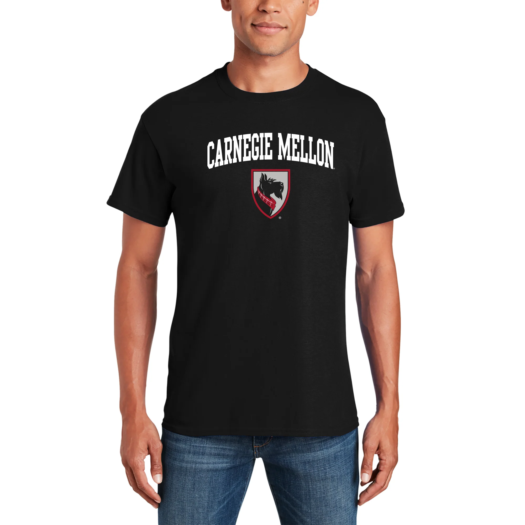 Carnegie Mellon Tartans Arch Logo T Shirt - Black - Image 3