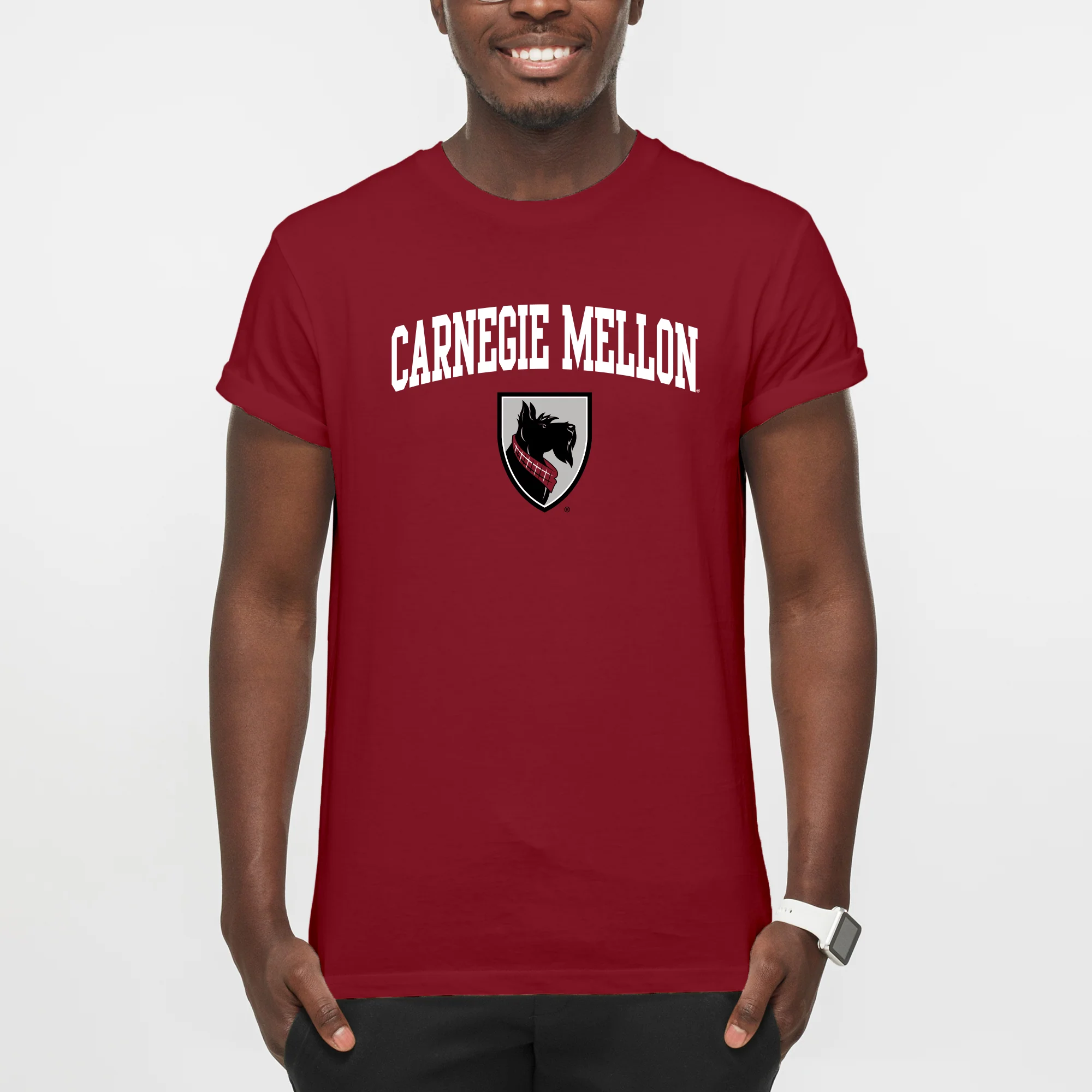 Carnegie Mellon Tartans Arch Logo T Shirt - Cardinal - Image 3