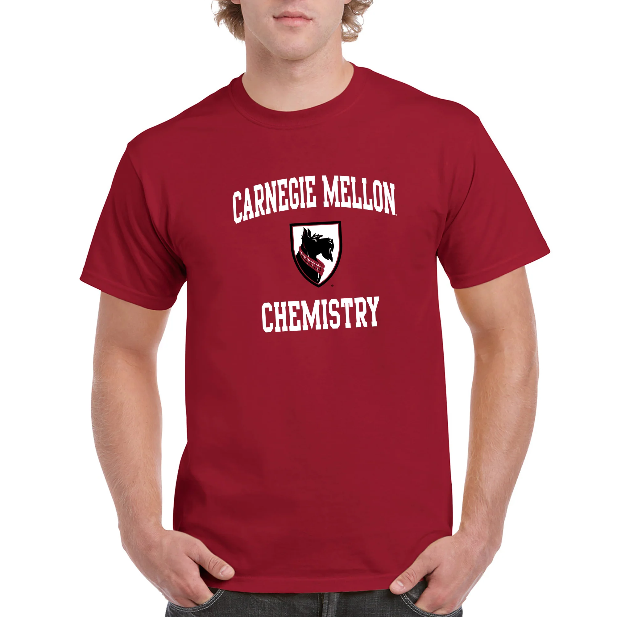 Carnegie Mellon University Tartans Arch Logo Chemistry Short Sleeve T Shirt - Cardinal - Image 3