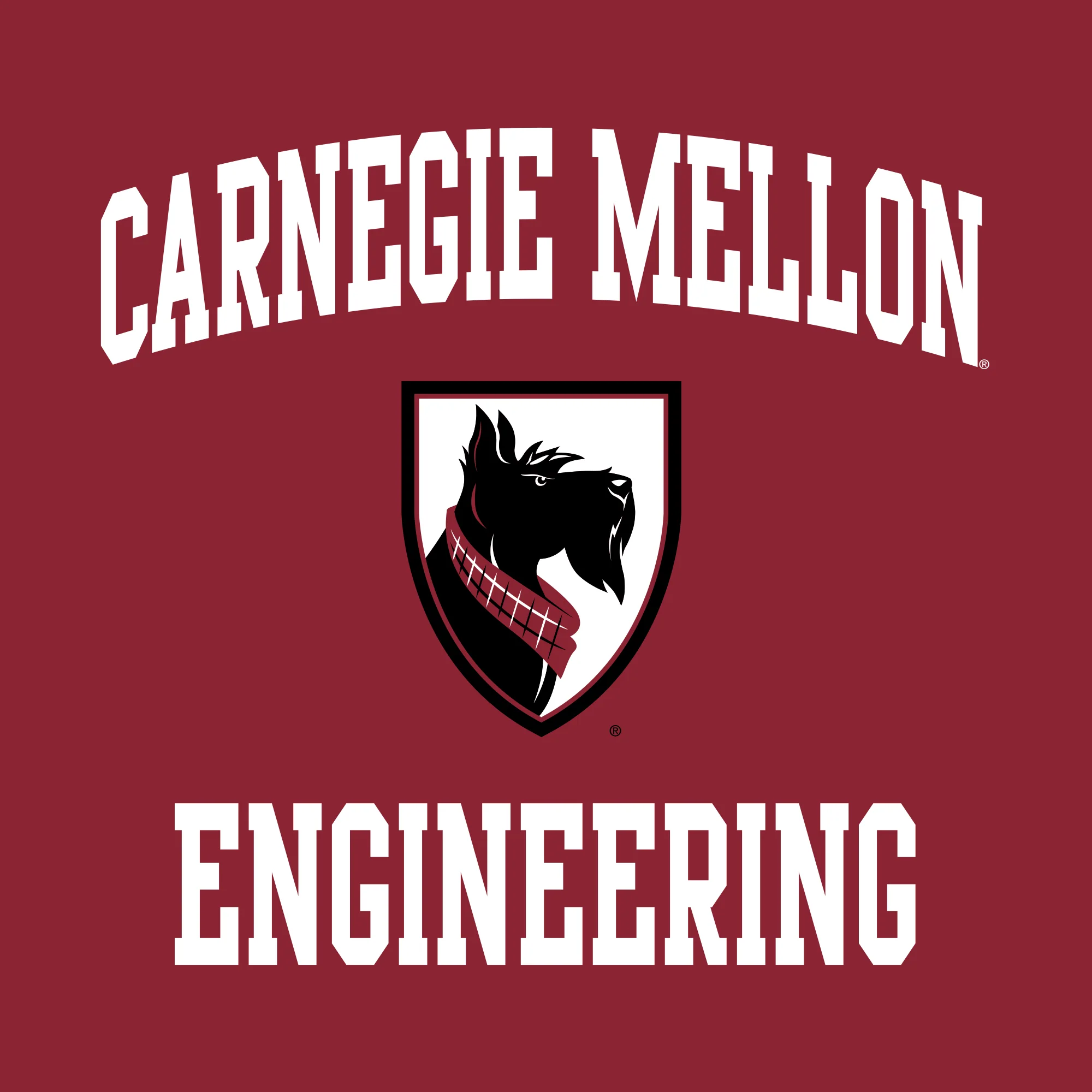 Carnegie Mellon University Tartans Arch Logo Engineering Short Sleeve T Shirt - Cardinal - Image 2