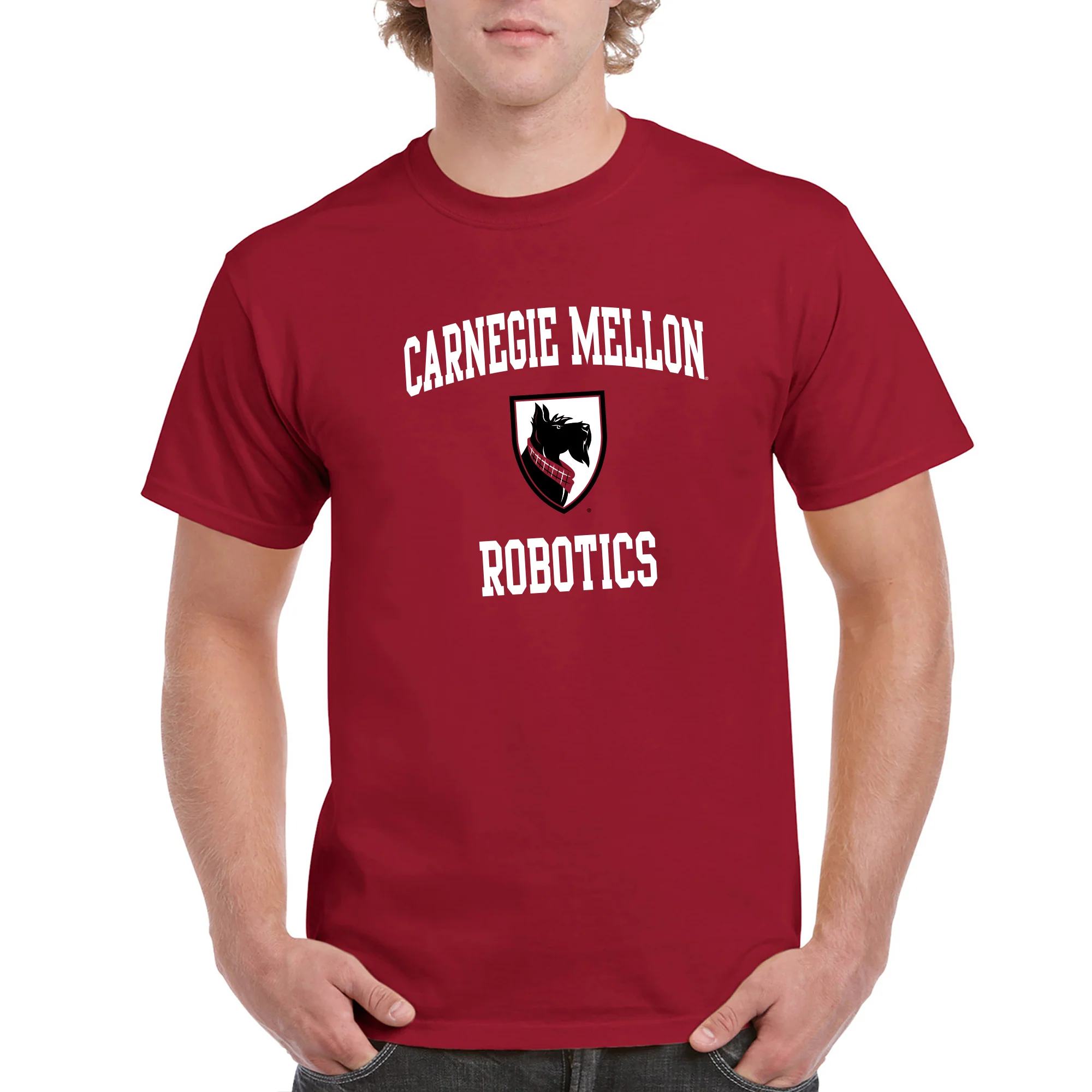 Carnegie Mellon University Tartans Arch Logo Robotics Short Sleeve T Shirt - Cardinal - Image 3