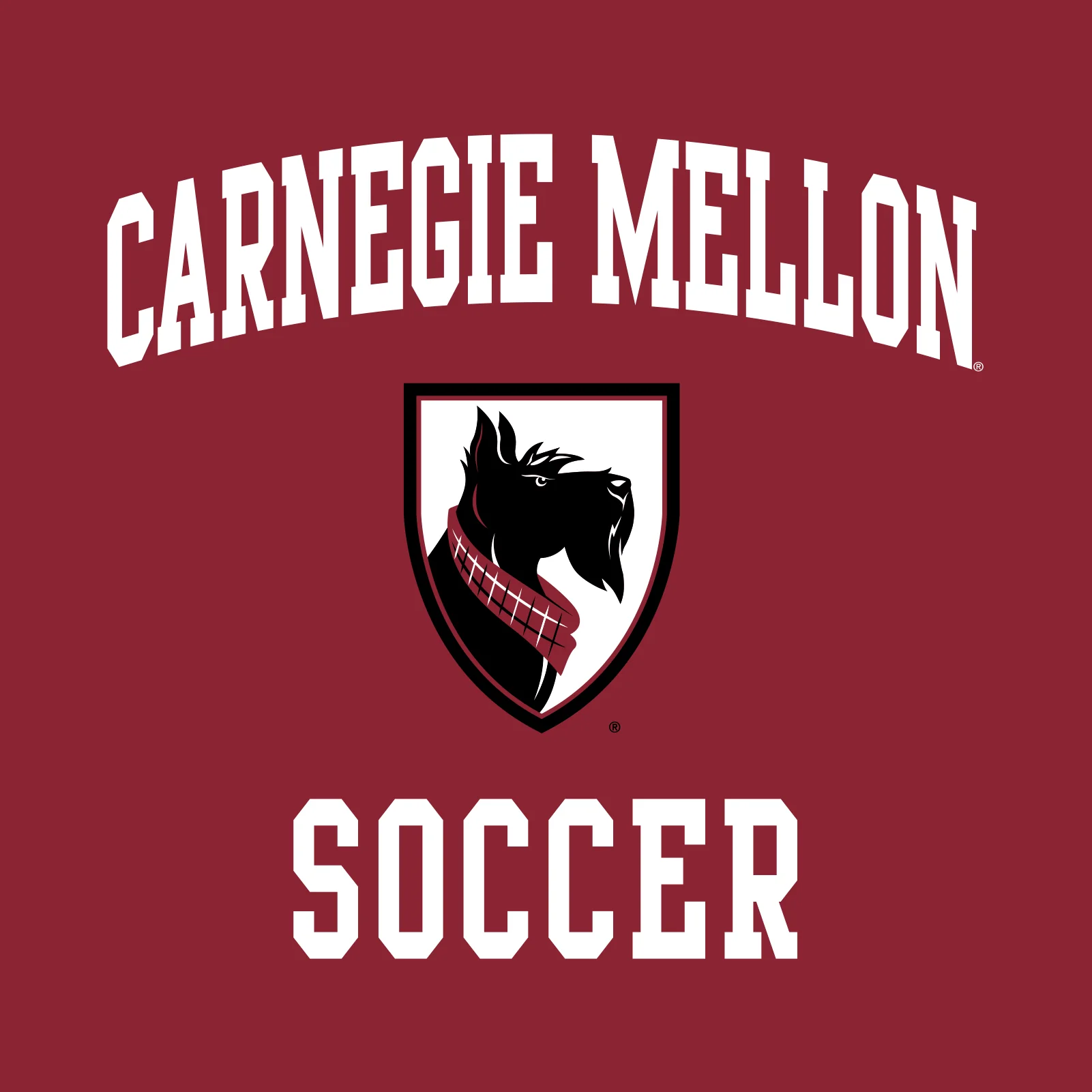 Carnegie Mellon University Tartans Arch Logo Soccer Short Sleeve T Shirt - Cardinal - Image 2