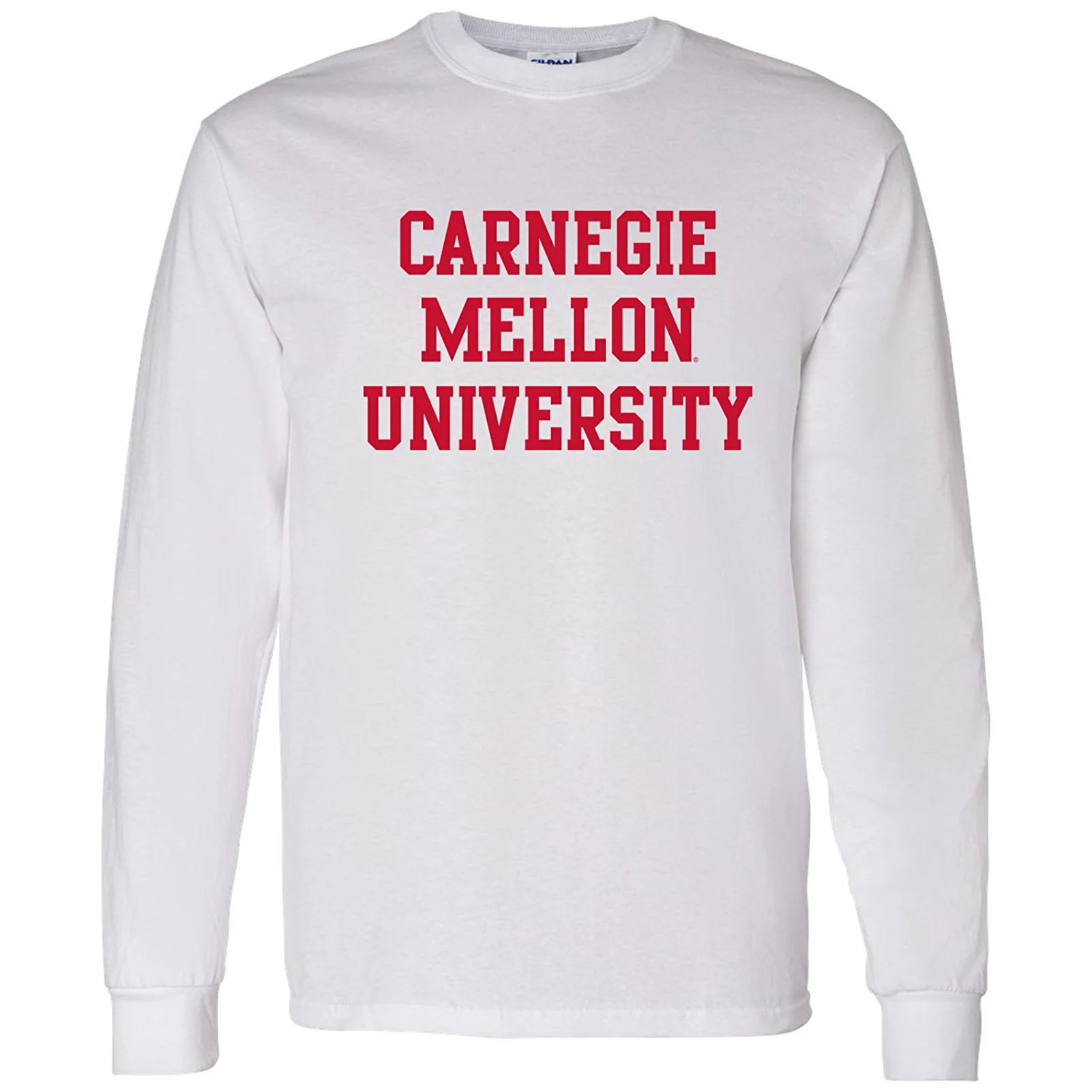 Carnegie Mellon University Tartans Basic Block Long Sleeve T Shirt - White