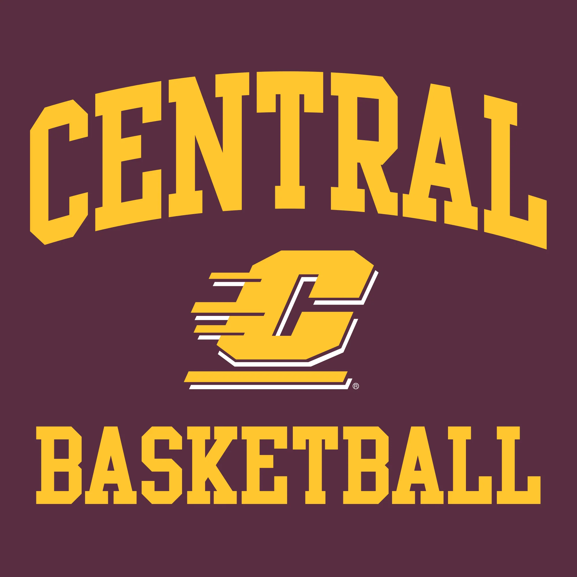 Central Michigan Arch Logo Basketball T-Shirt - Maroon - Image 2