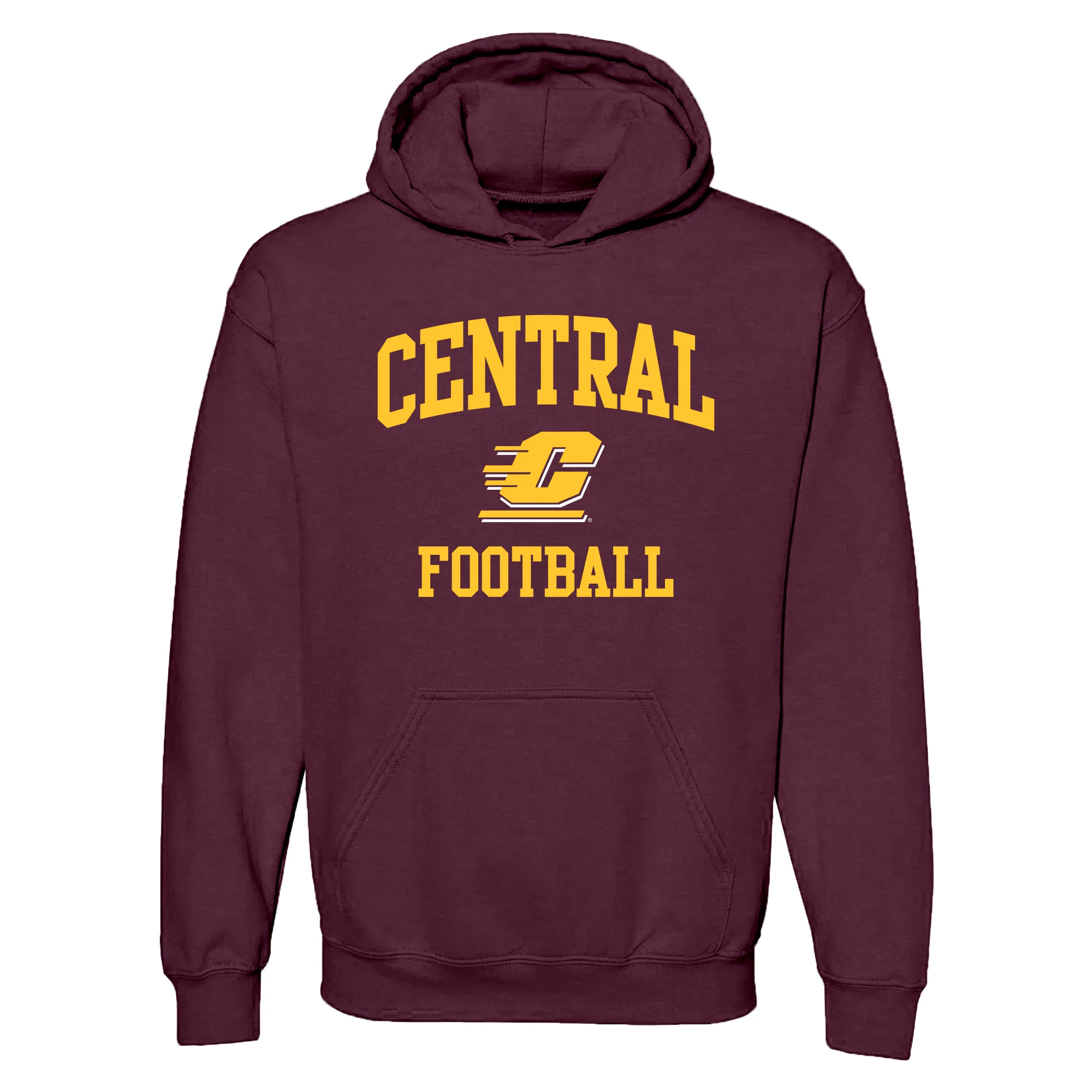 Central Michigan Arch Logo Football Hoodie - Maroon