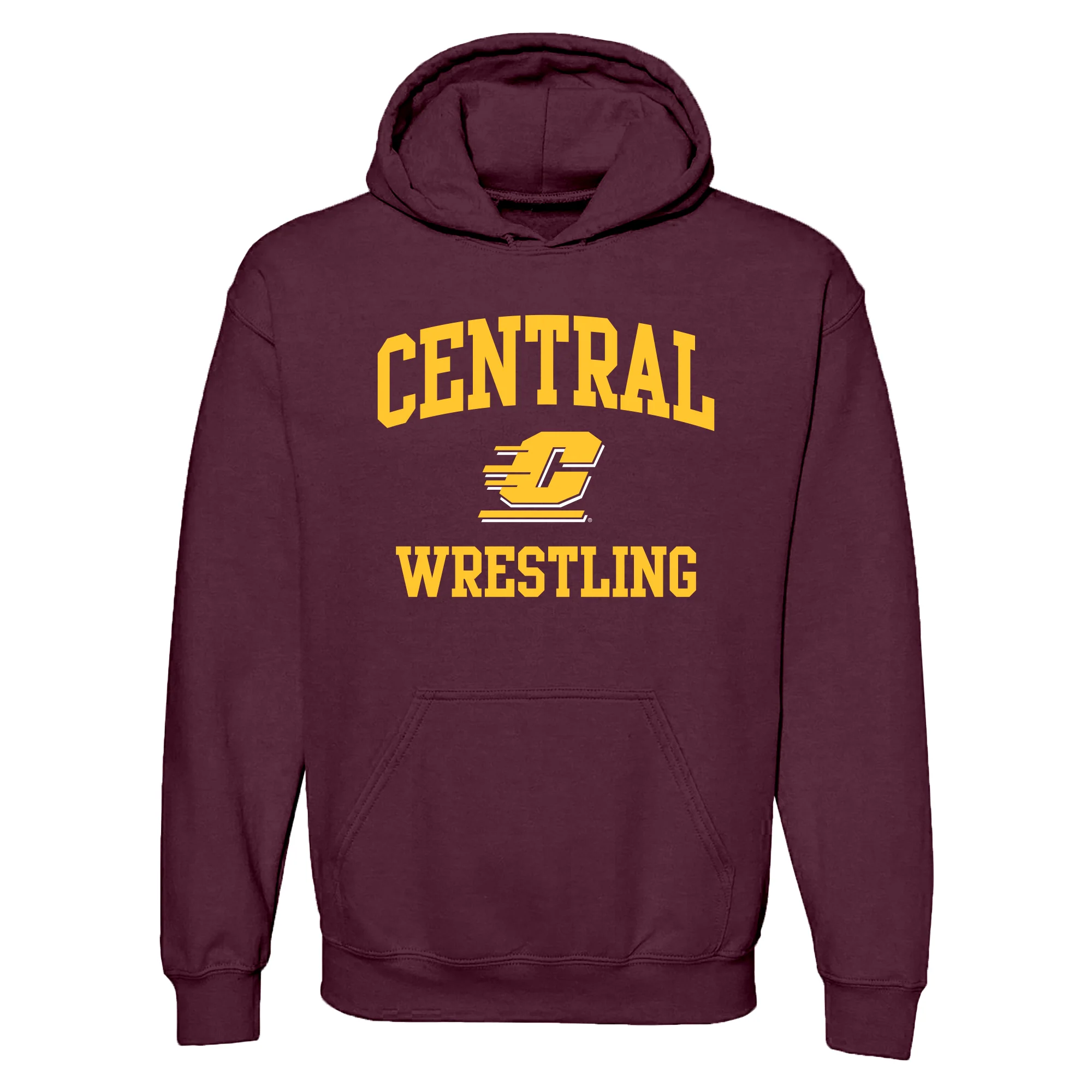 Central Michigan Arch Logo Wrestling Hoodie - Maroon
