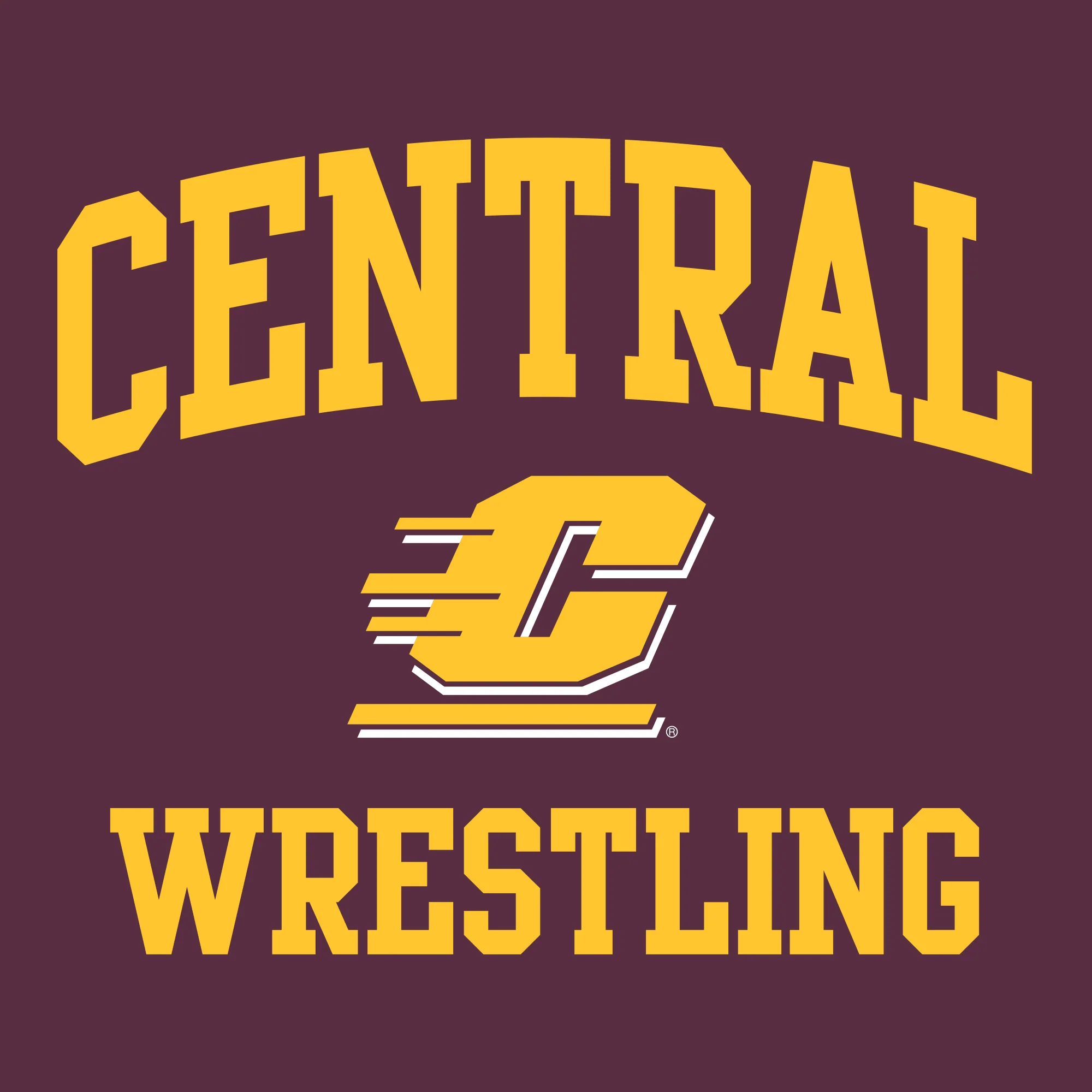 Central Michigan Arch Logo Wrestling T-Shirt - Maroon - Image 2
