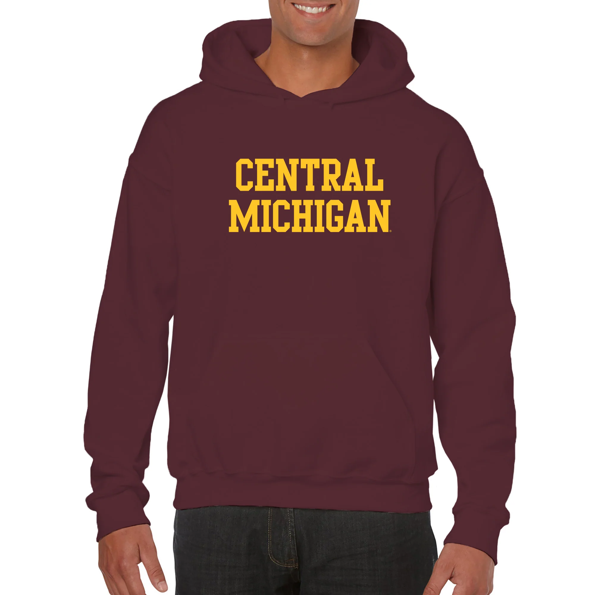 Central Michigan University Chippewas Basic Block Hoodie - Maroon - Image 3