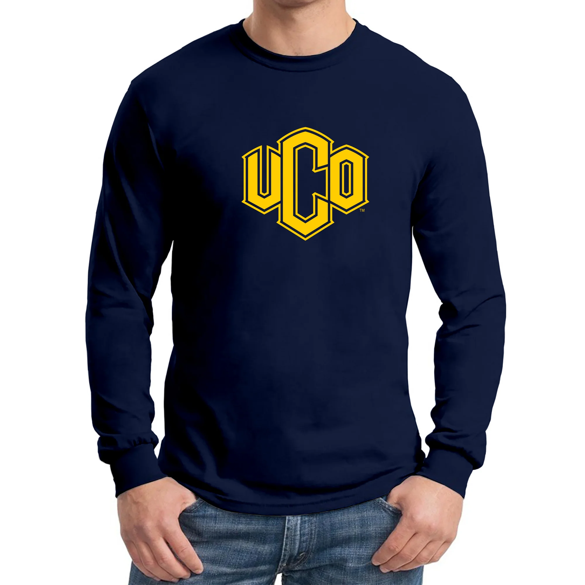 Central Oklahoma University Bronchos Primary Logo Long Sleeve T-Shirt - Navy - Image 3