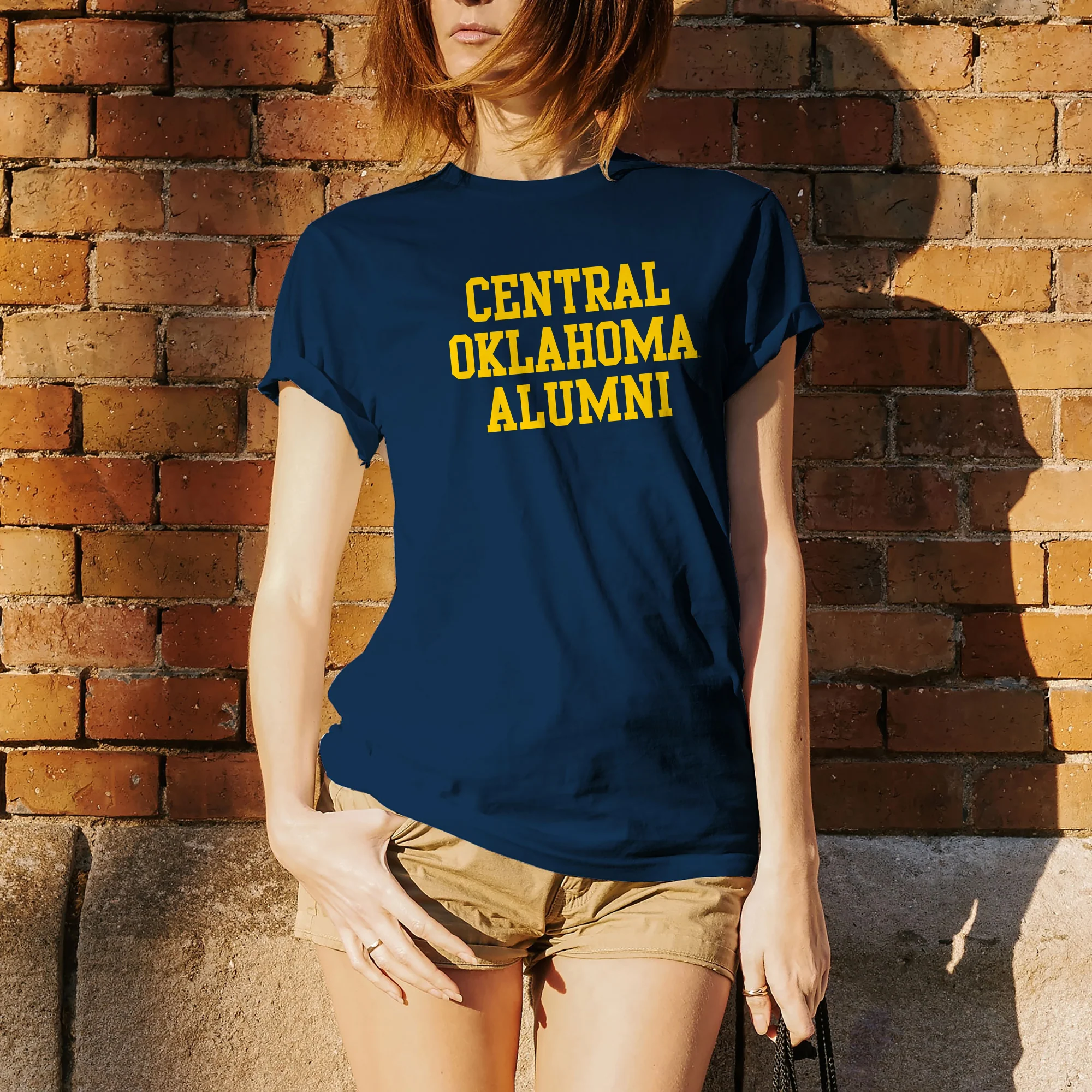 Central Oklahoma University Bronchos Basic Block Alumni Short Sleeve T Shirt - Navy - Image 4