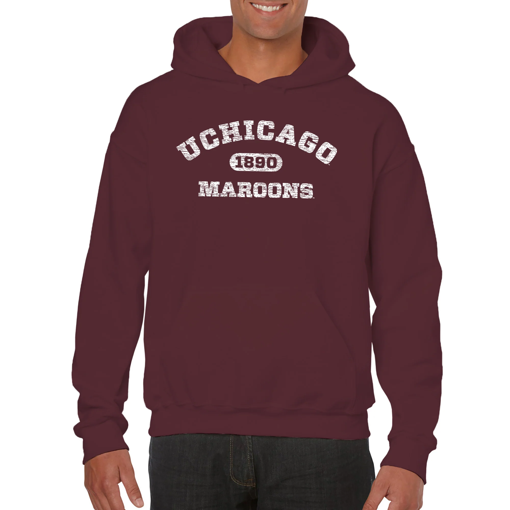 University of Chicago Maroons Athletic Arch Heavy Blend Hoodie - Maroon - Image 3