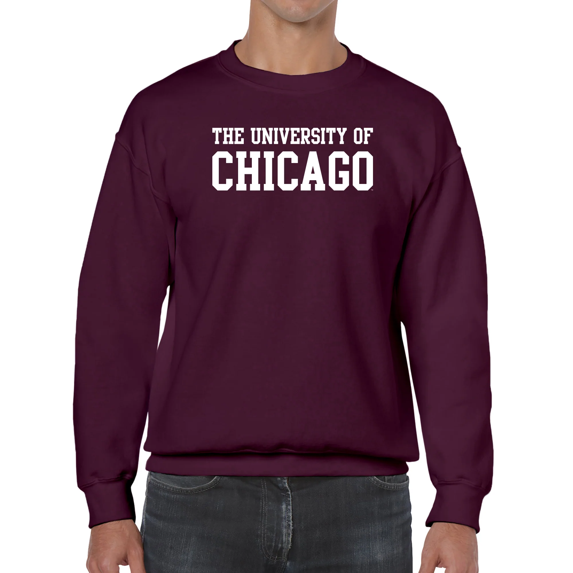 University of Chicago Maroons Basic Block Crewneck Sweatshirt - Maroon - Image 4