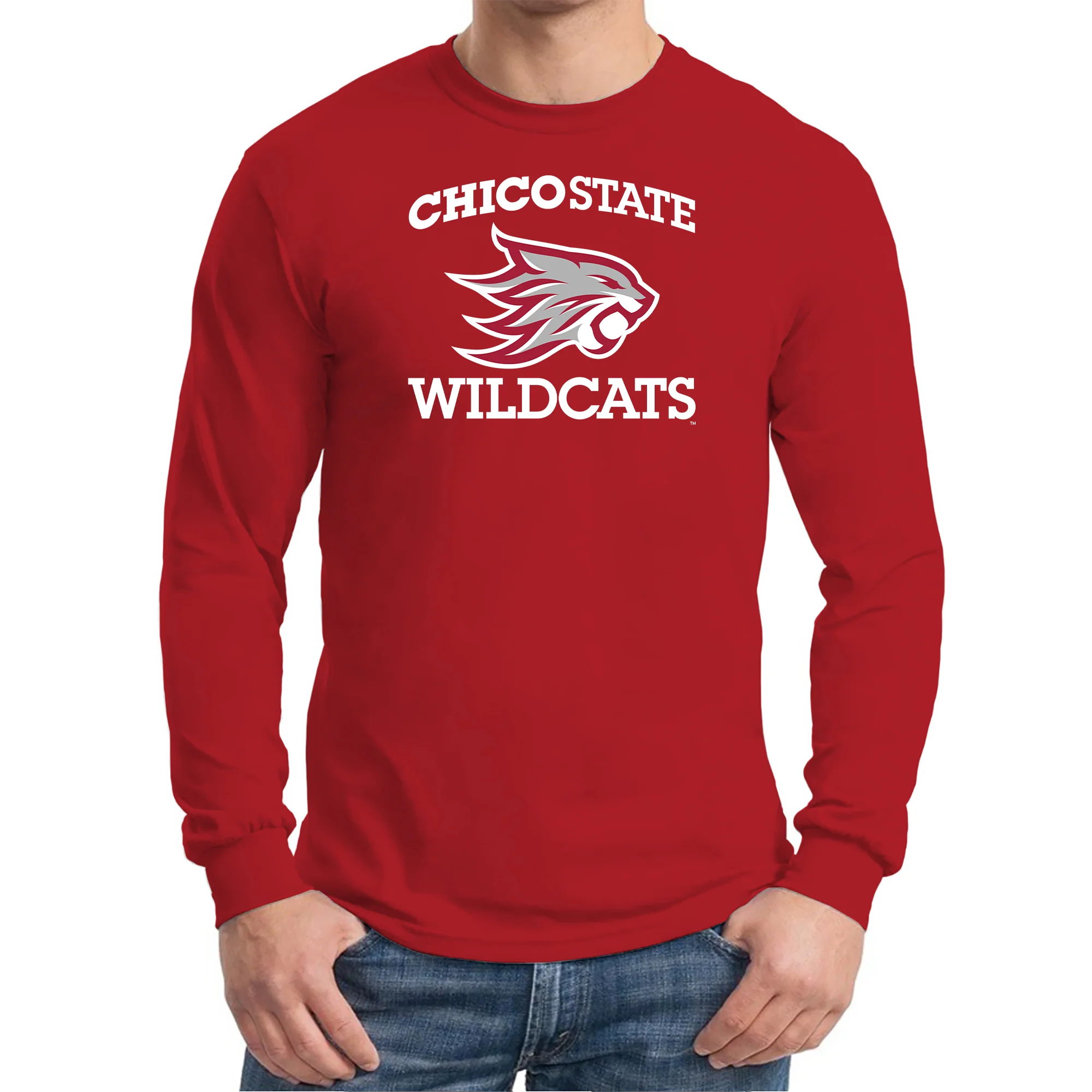 Chico State Wildcats Arch Logo Long Sleeve T-Shirt - Image 6
