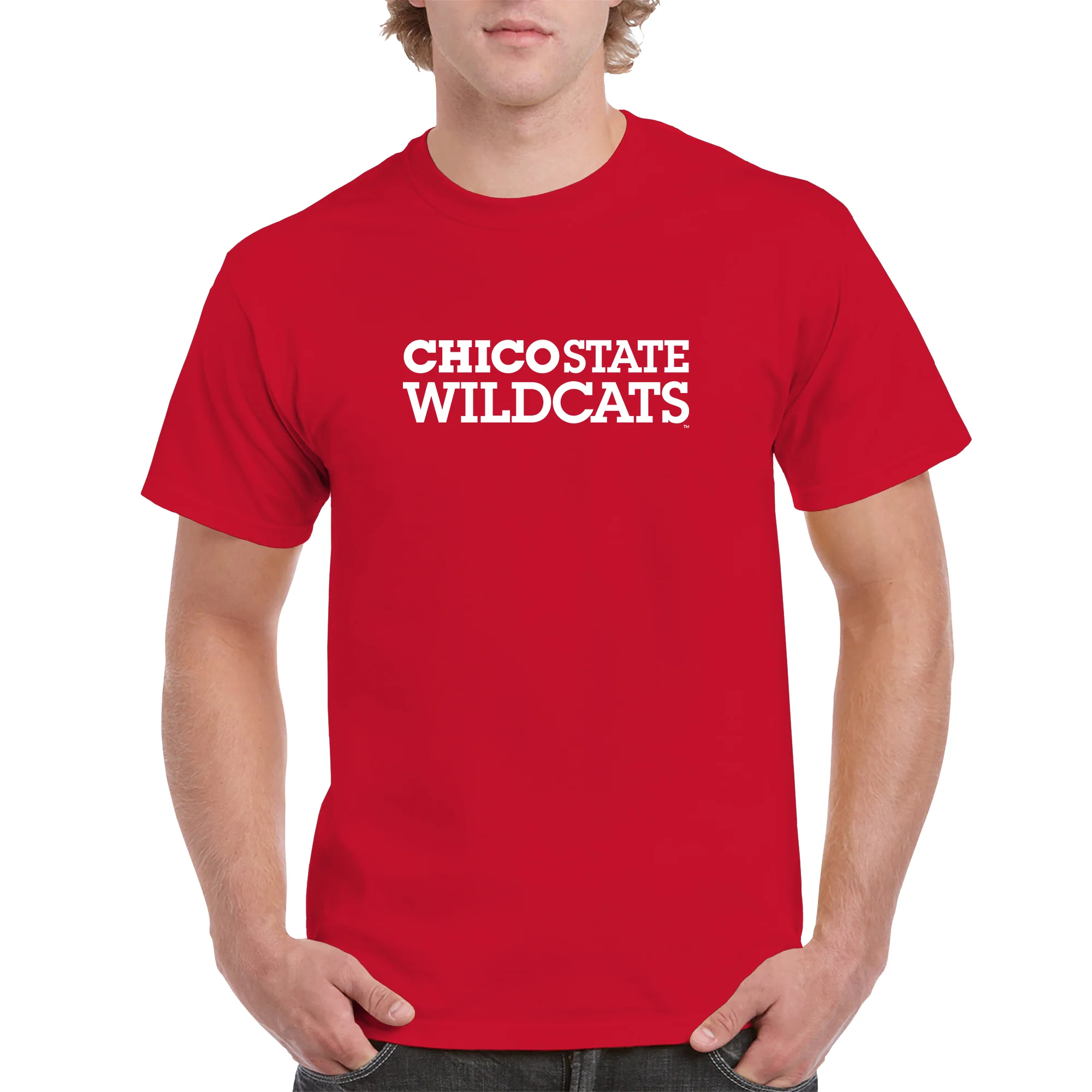 Chico State Wildcats Basic Block T-Shirt - Red - Image 3