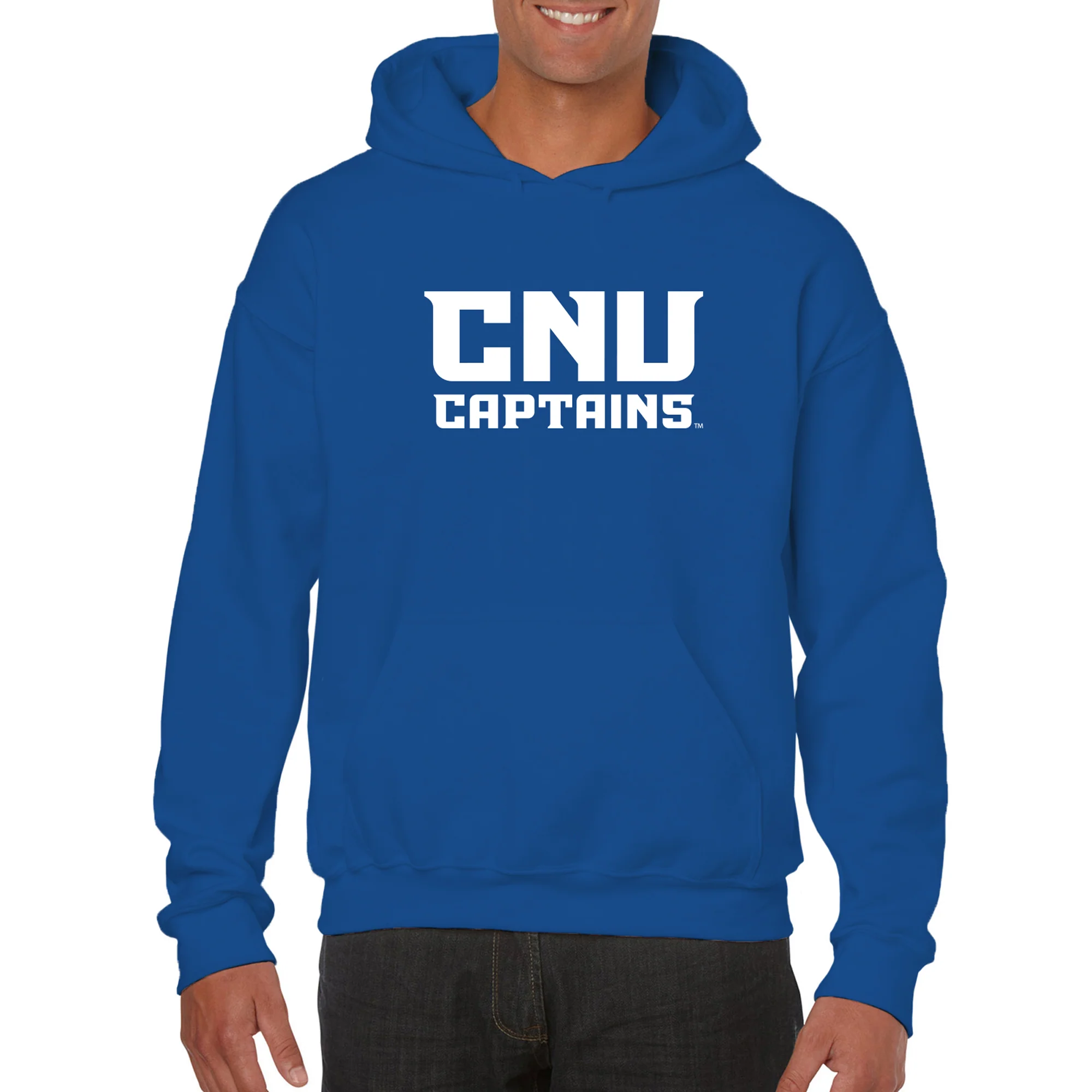 Christopher Newport University Captains Basic Block Hoodie - Royal - Image 3