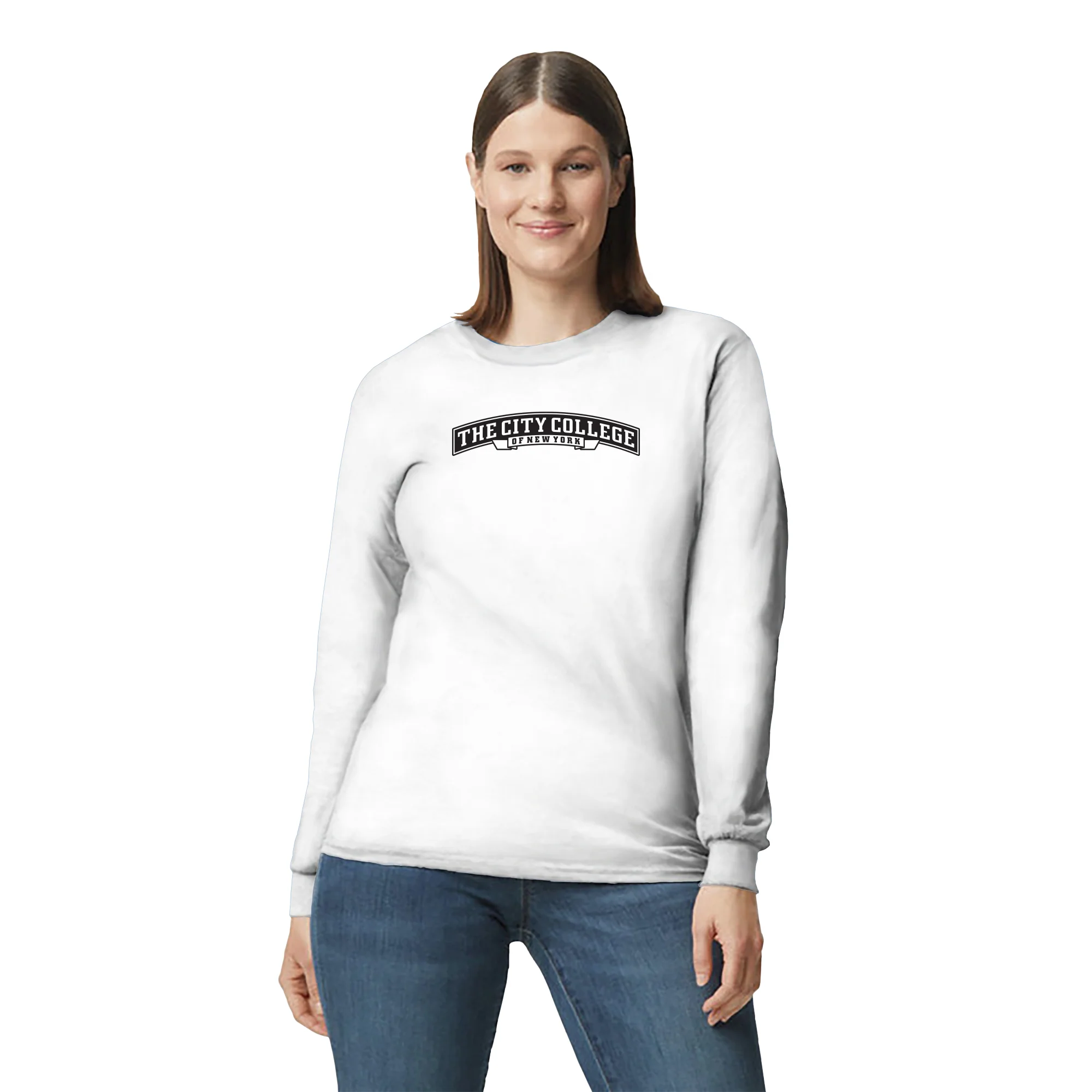 City College of New York Beavers Arch Logo Long Sleeve - White - Image 4