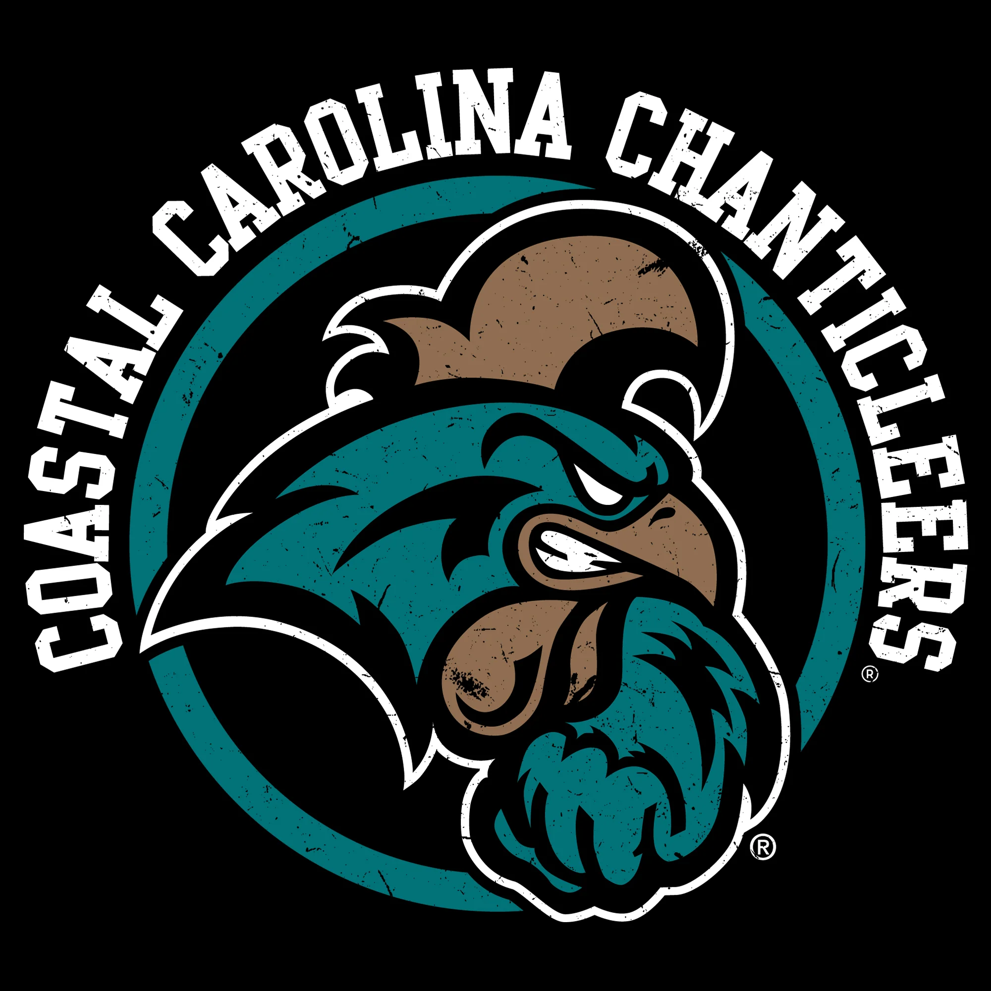Coastal Carolina Chanticleers Distressed Circle Logo Long Sleeve T-Shirt - Black - Image 2