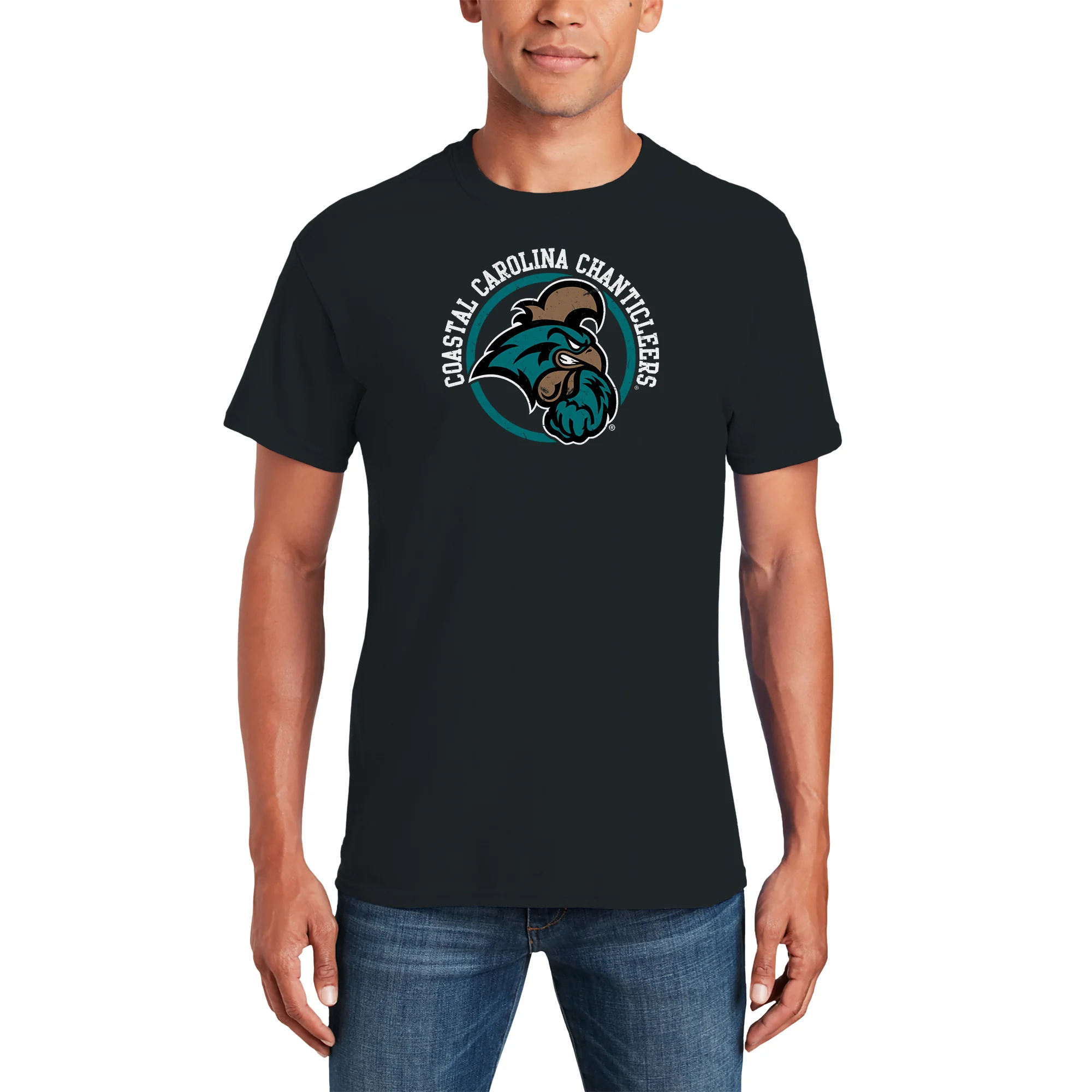 Coastal Carolina Chanticleers Distressed Circle Logo T-Shirt - Black - Image 3