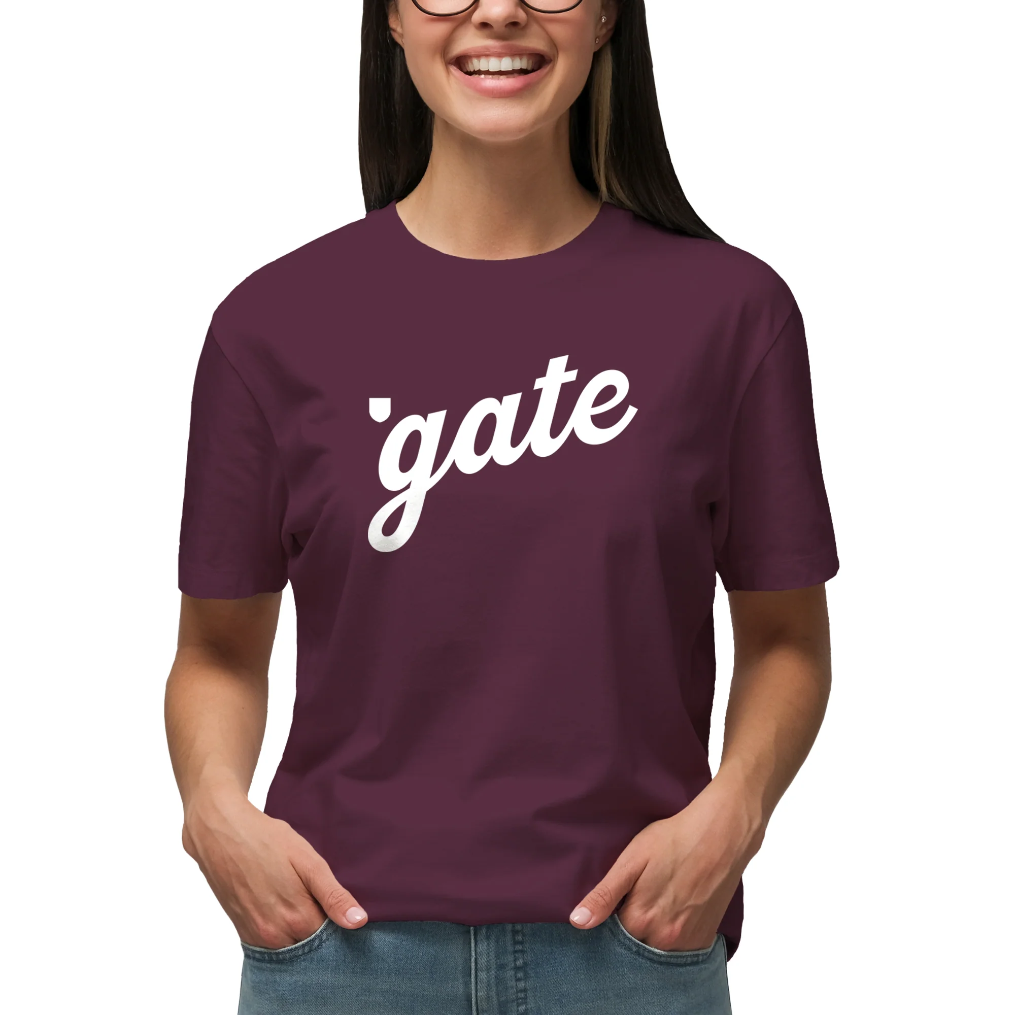 Colgate Script Wordmark T-Shirt - Maroon - Image 4