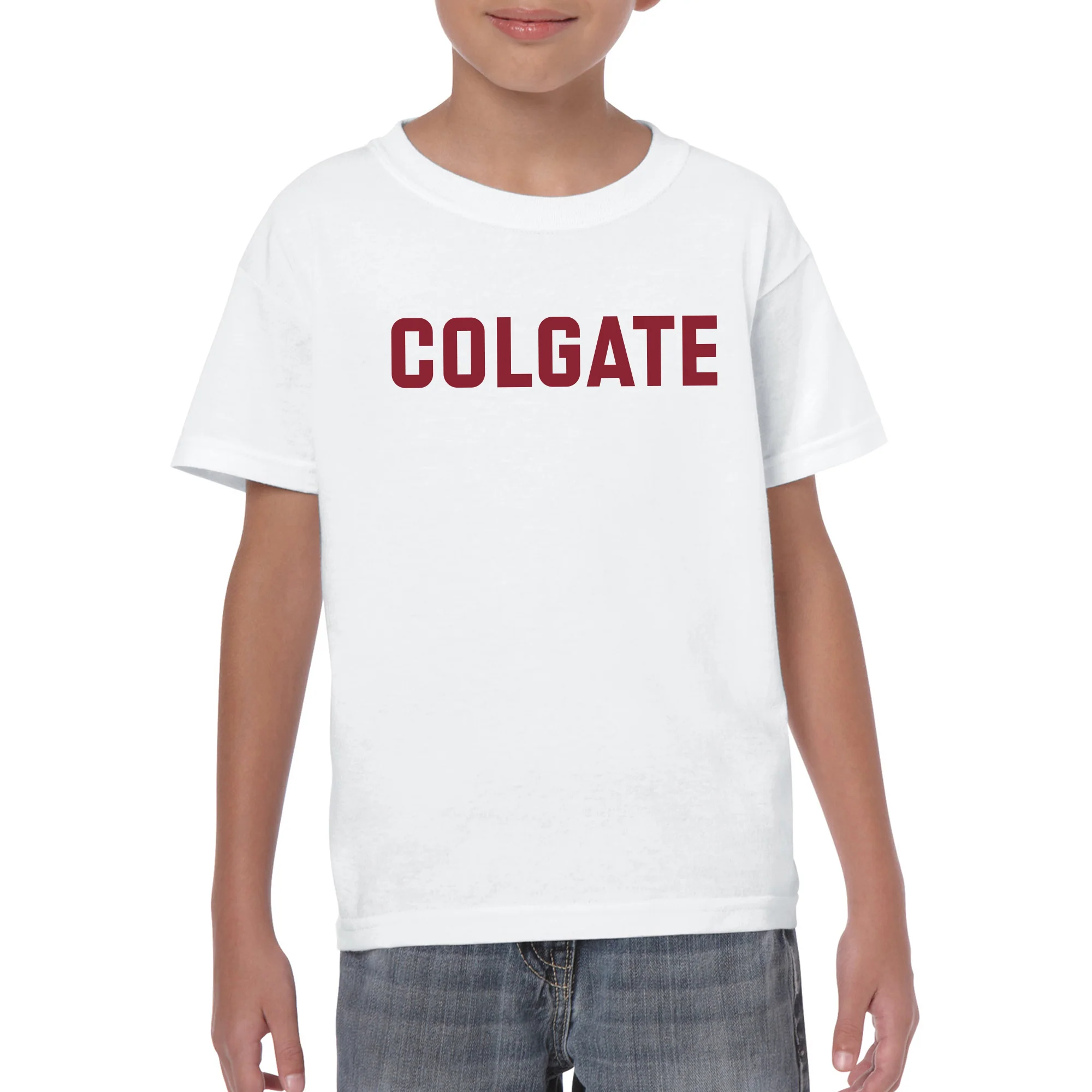 Colgate University Raiders Basic Block Youth Short Sleeve T Shirt - White - Image 3