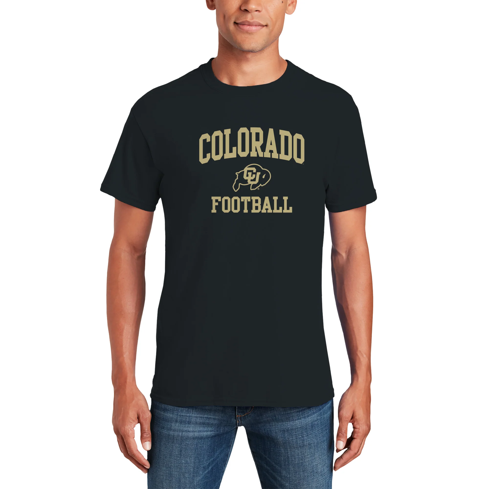 Colorado Arch Logo Football T-Shirt - Black - Image 3