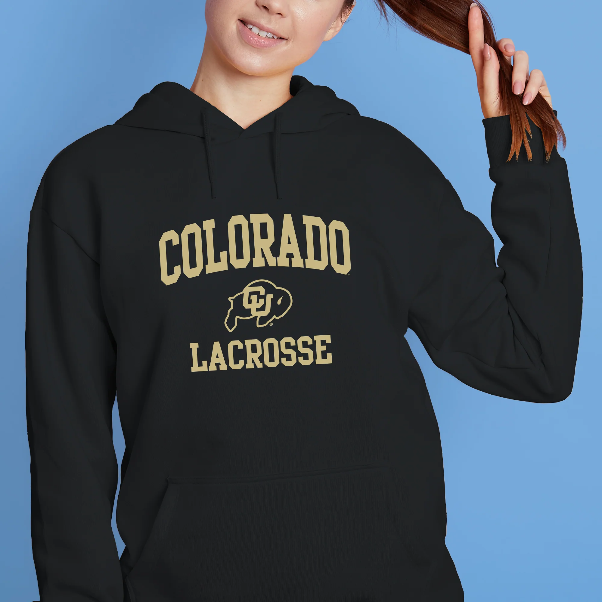 Colorado Arch Logo Lacrosse Hoodie - Black - Image 4