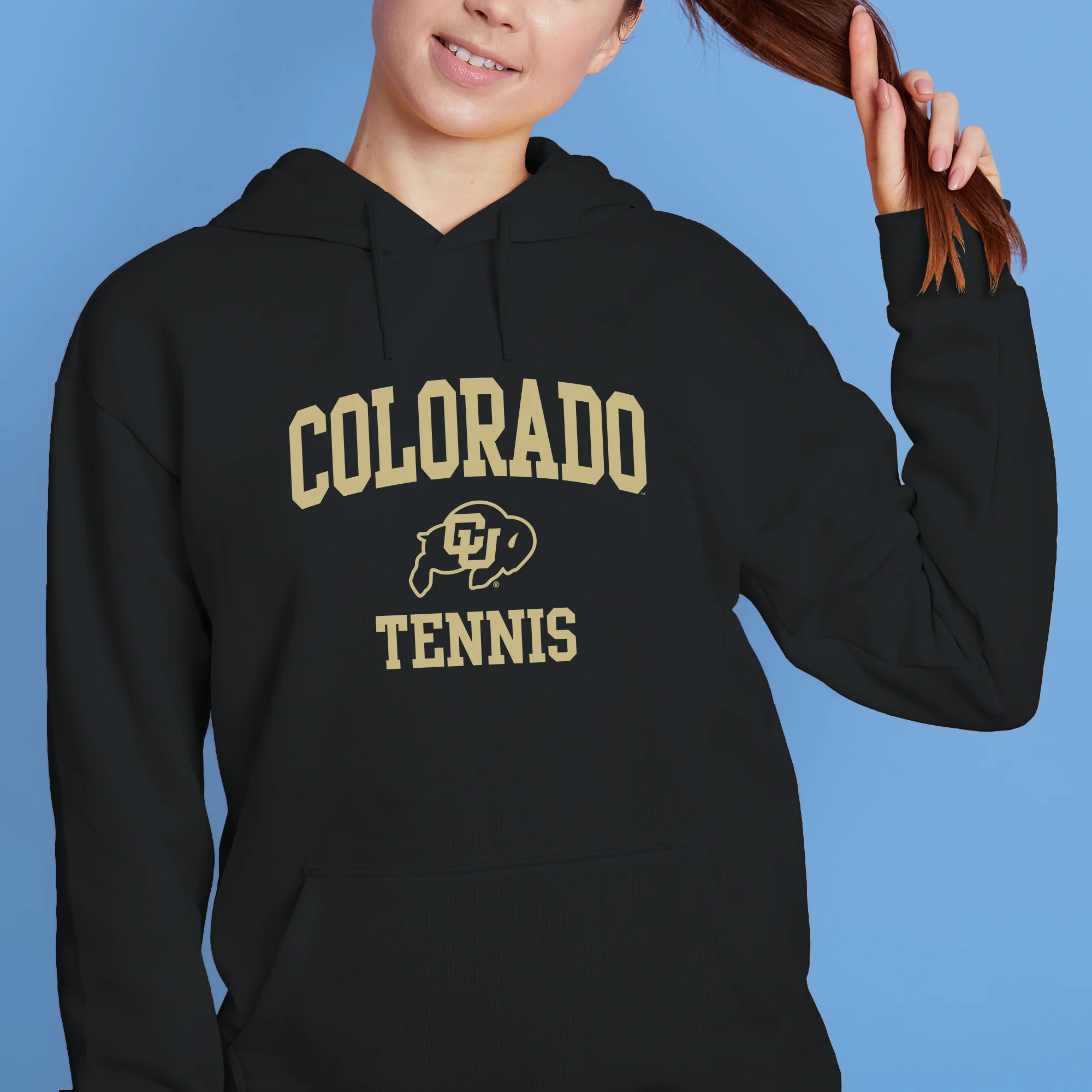 Colorado Arch Logo Tennis Hoodie - Black - Image 4