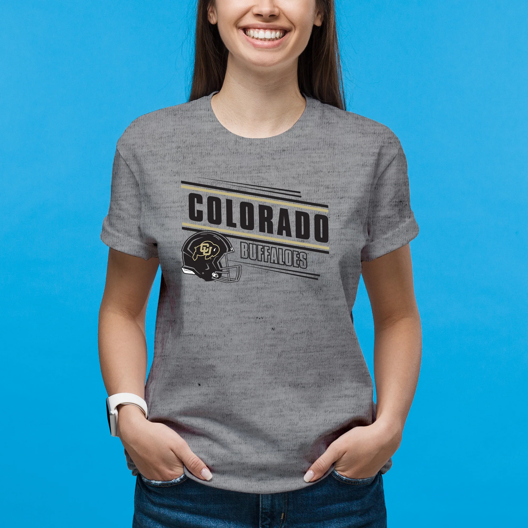 Colorado Buffaloes Action Cheer T-Shirt - Sport Grey - Image 4